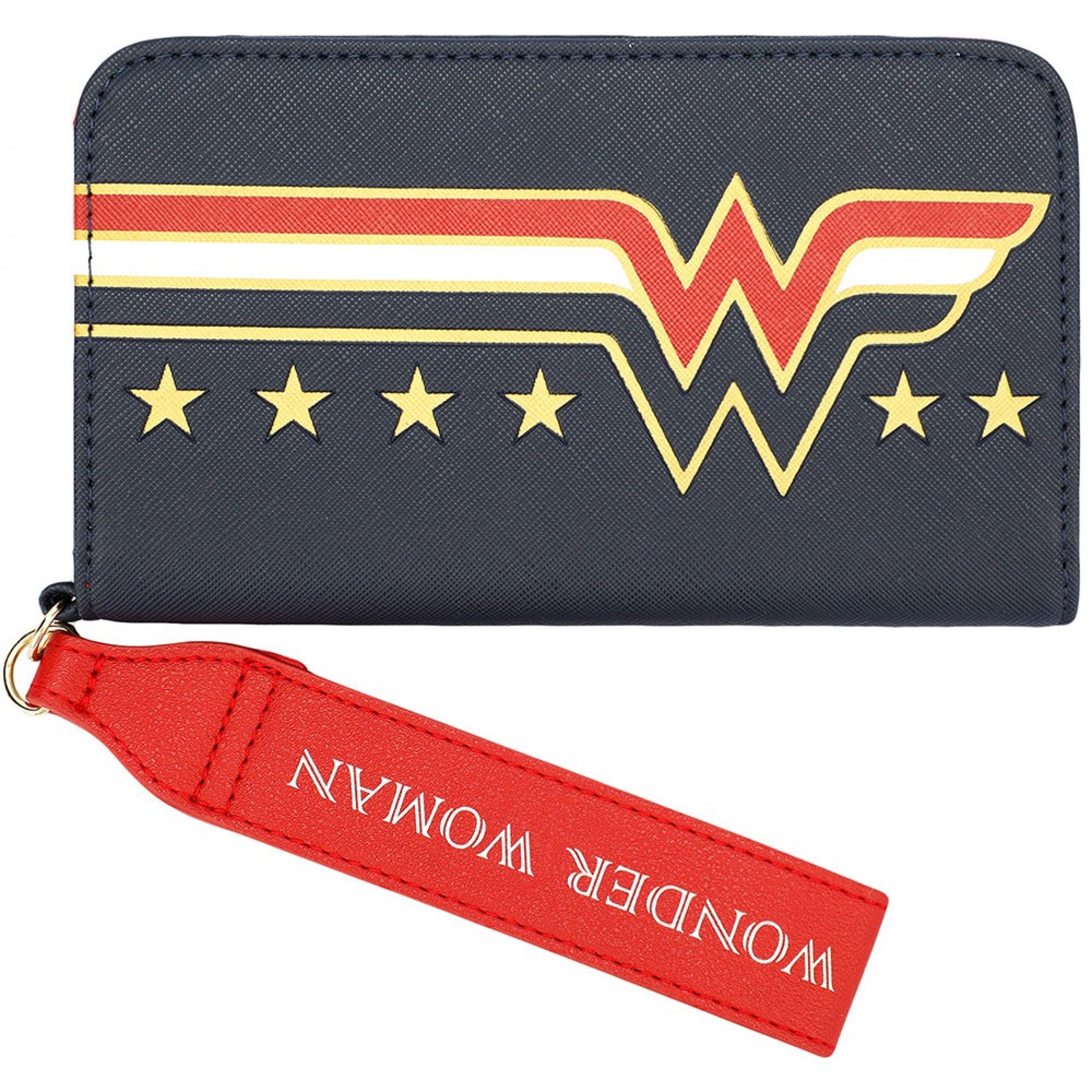 Wonder Woman Symbol Phone Case Wallet Wristlet, Multi-Color