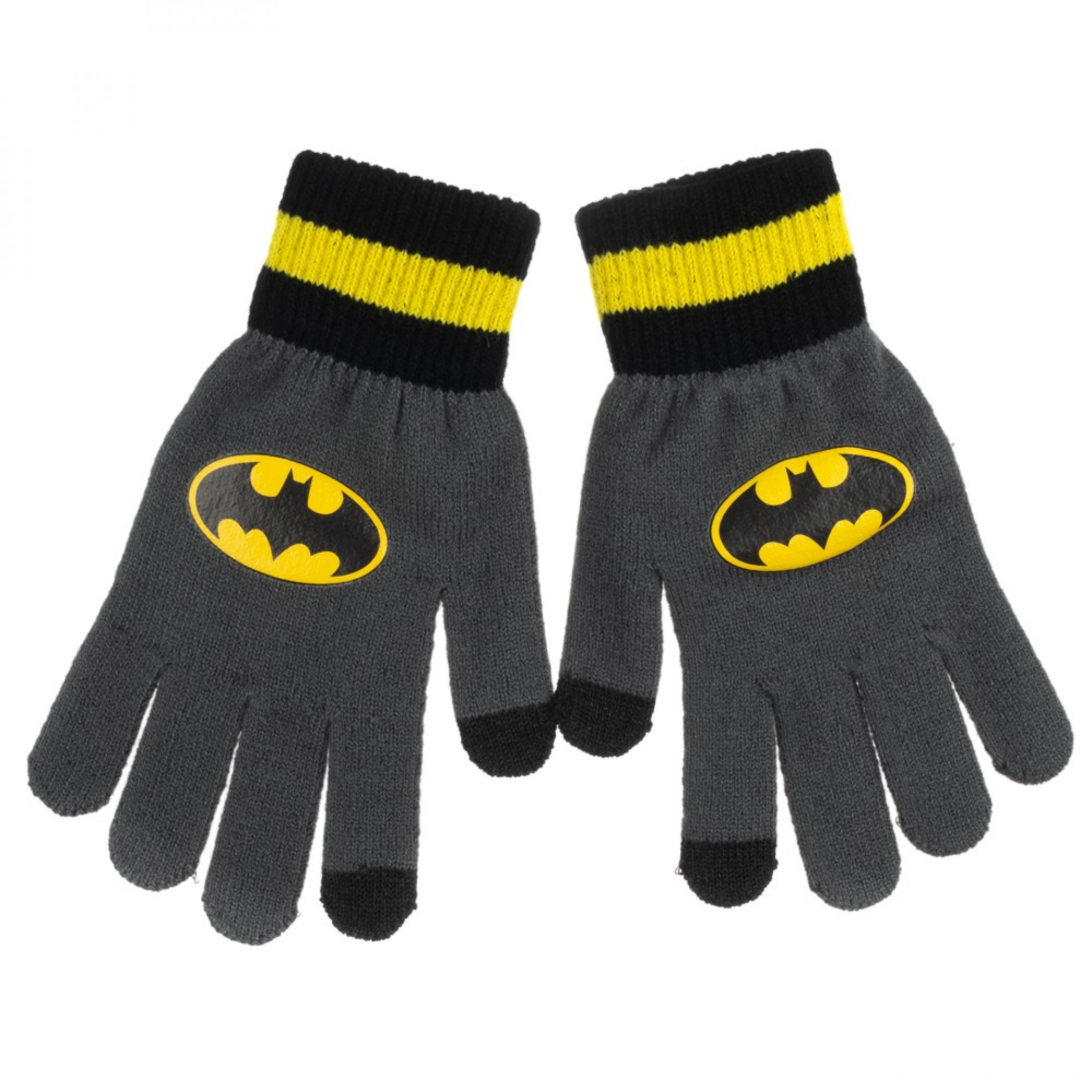 Batman Symbol Gloves with Texting Ability, Grey