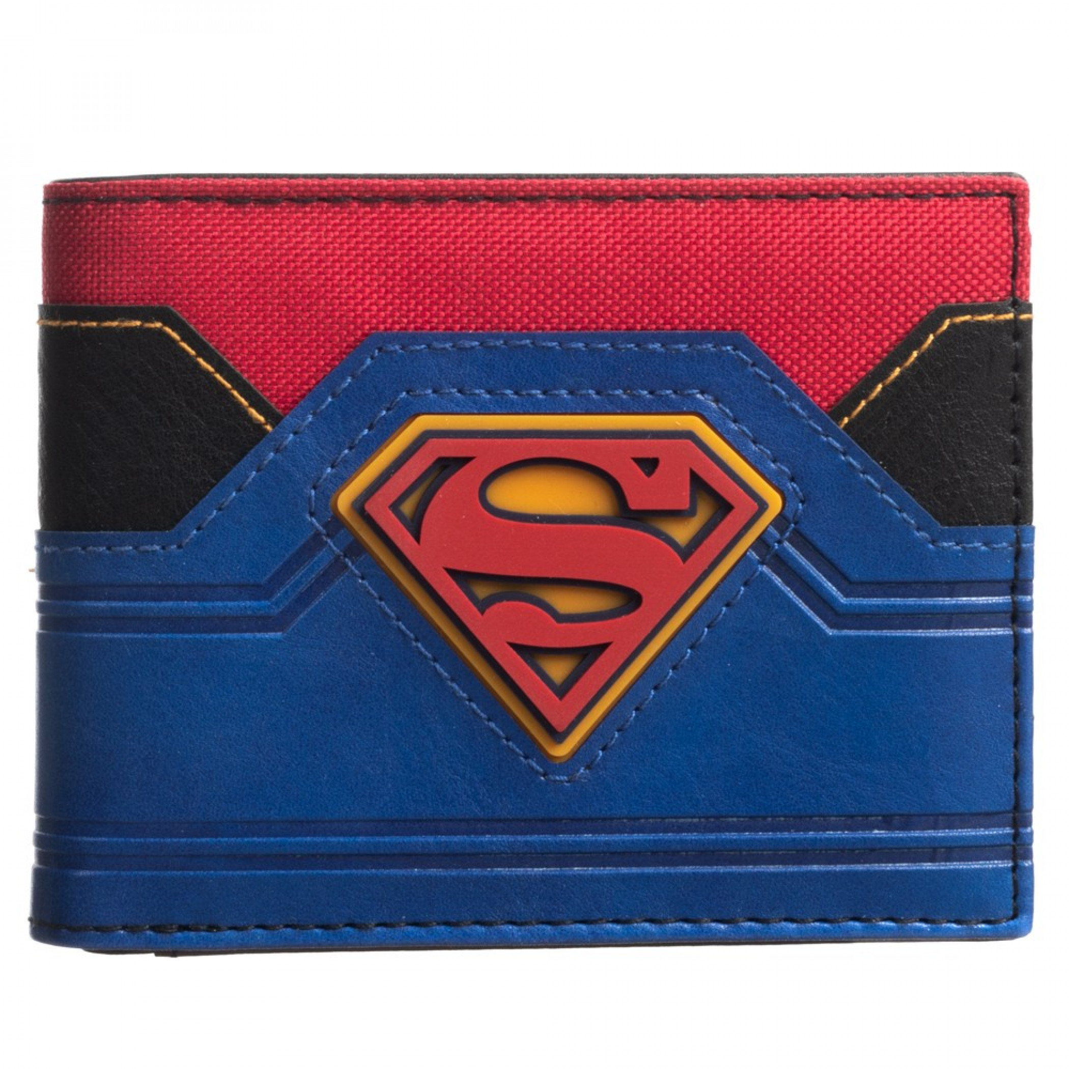 Superman Mixed Material Bifold Wallet, Blue