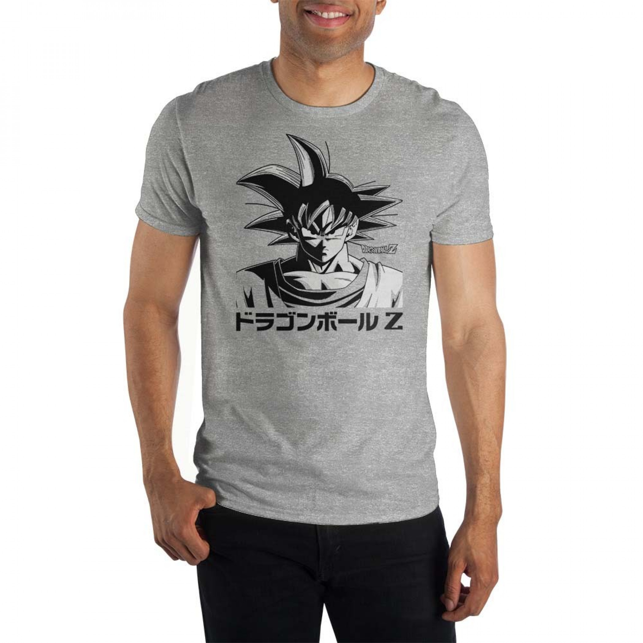 Dragon Ball Z Goku Head Shot T-Shirt, Grey