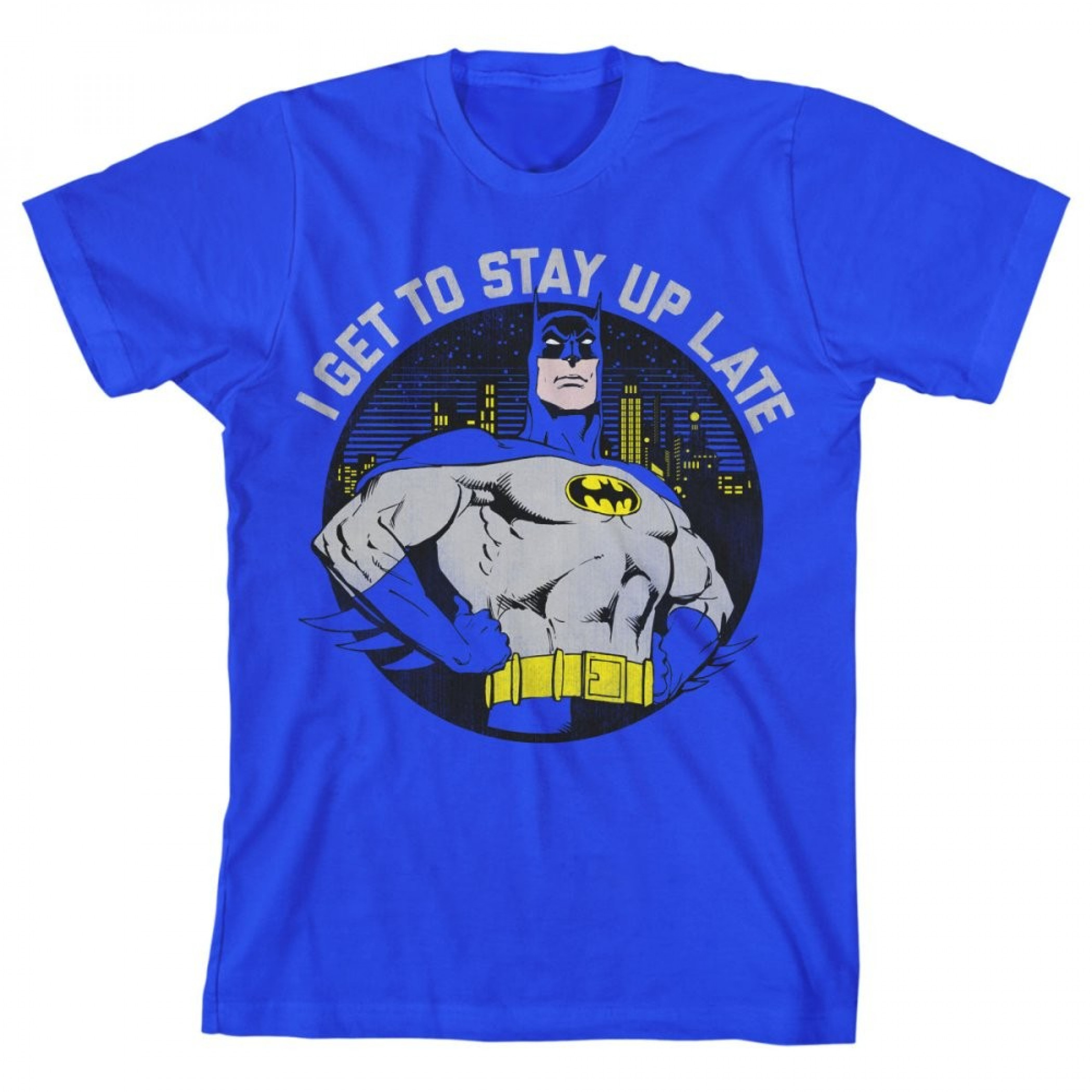 Batman DC Comics Classic I Stay Up Late Boy's T-Shirt, Multi-Color