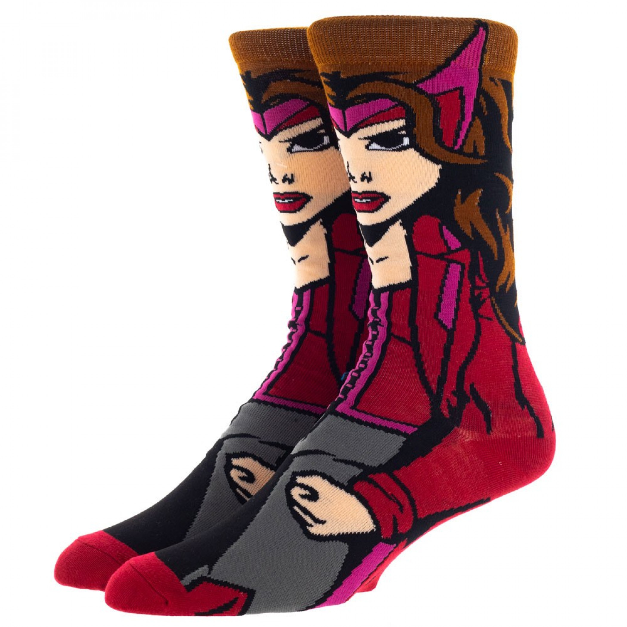Marvel Avengers Scarlet Witch 360 Character Crew Socks, Multi-Color