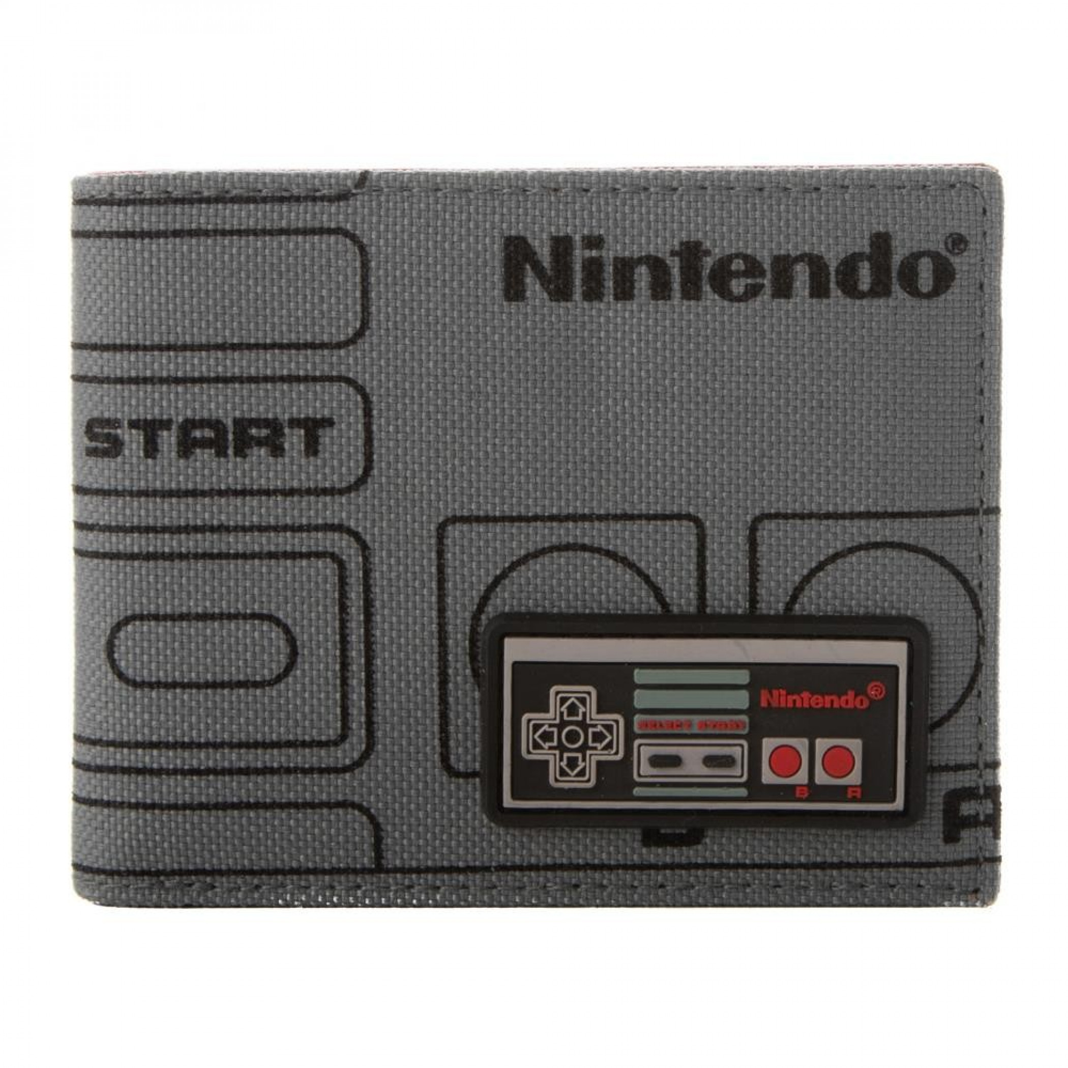 Nintendo NES Controller Mixed Material Bifold Wallet, Grey
