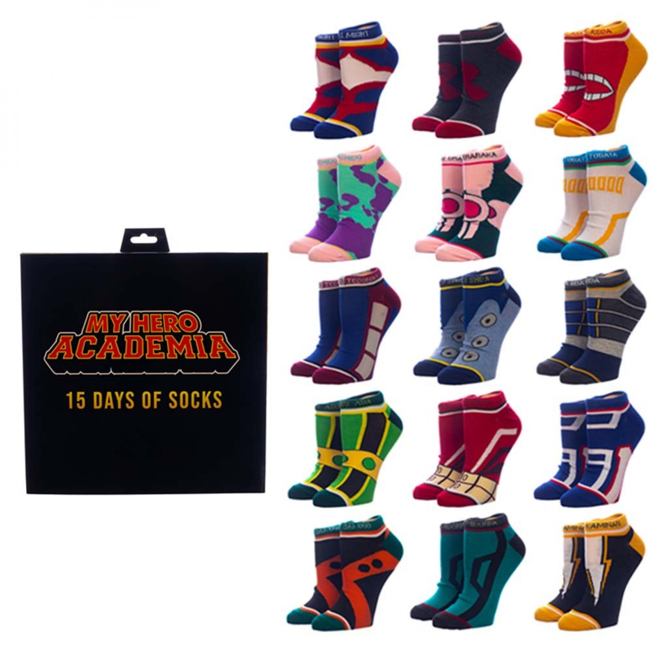 My Hero Academia 15 Days Ankle Sock Set, Multi-Color