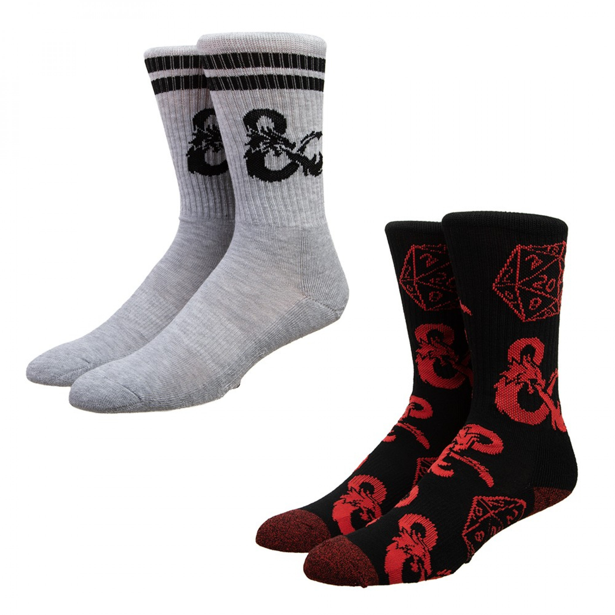 Dungeons & Dragons Symbols 2-Pair Pack of Crew Socks, Multi-Color