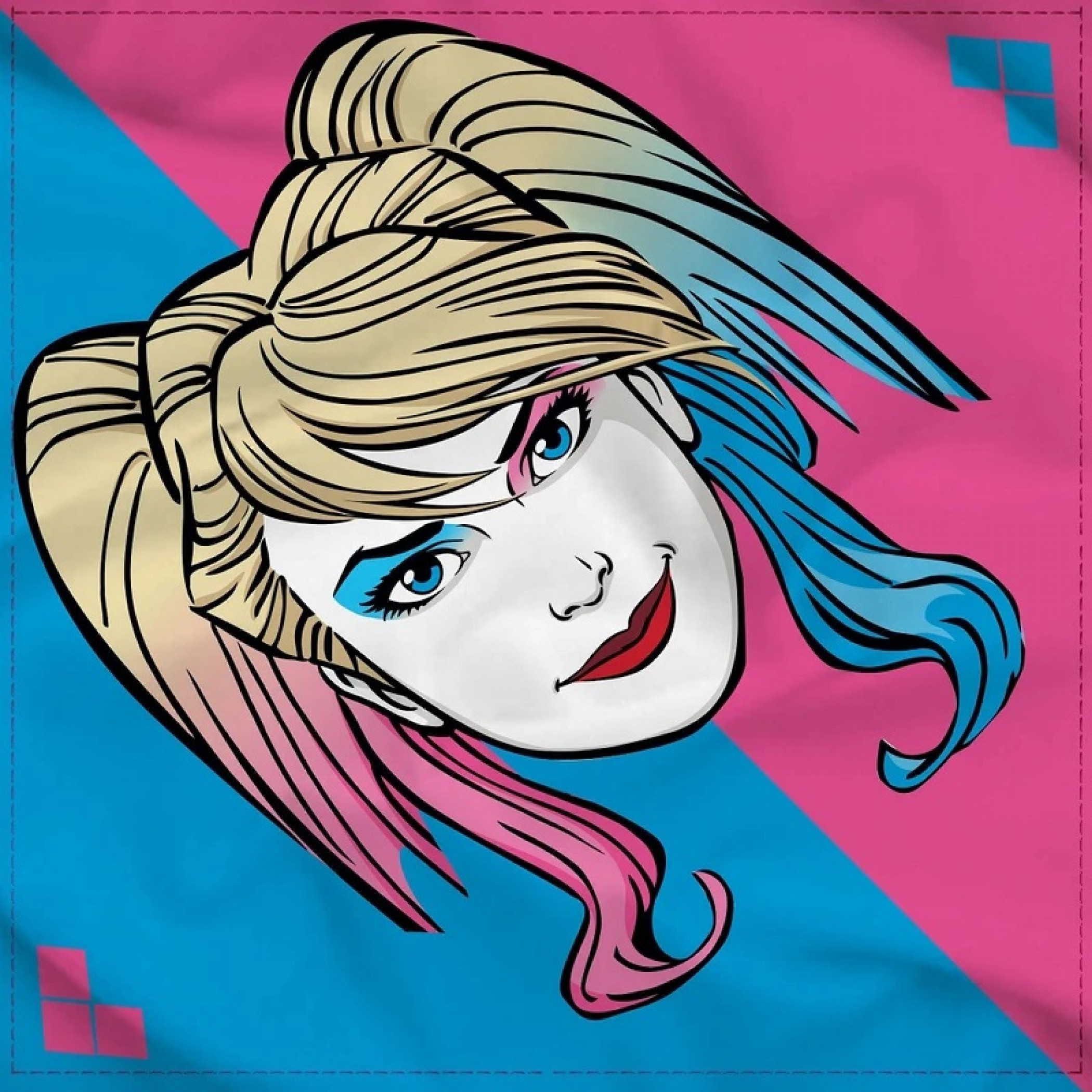 Harley Quinn Full Face Bandana, Blue