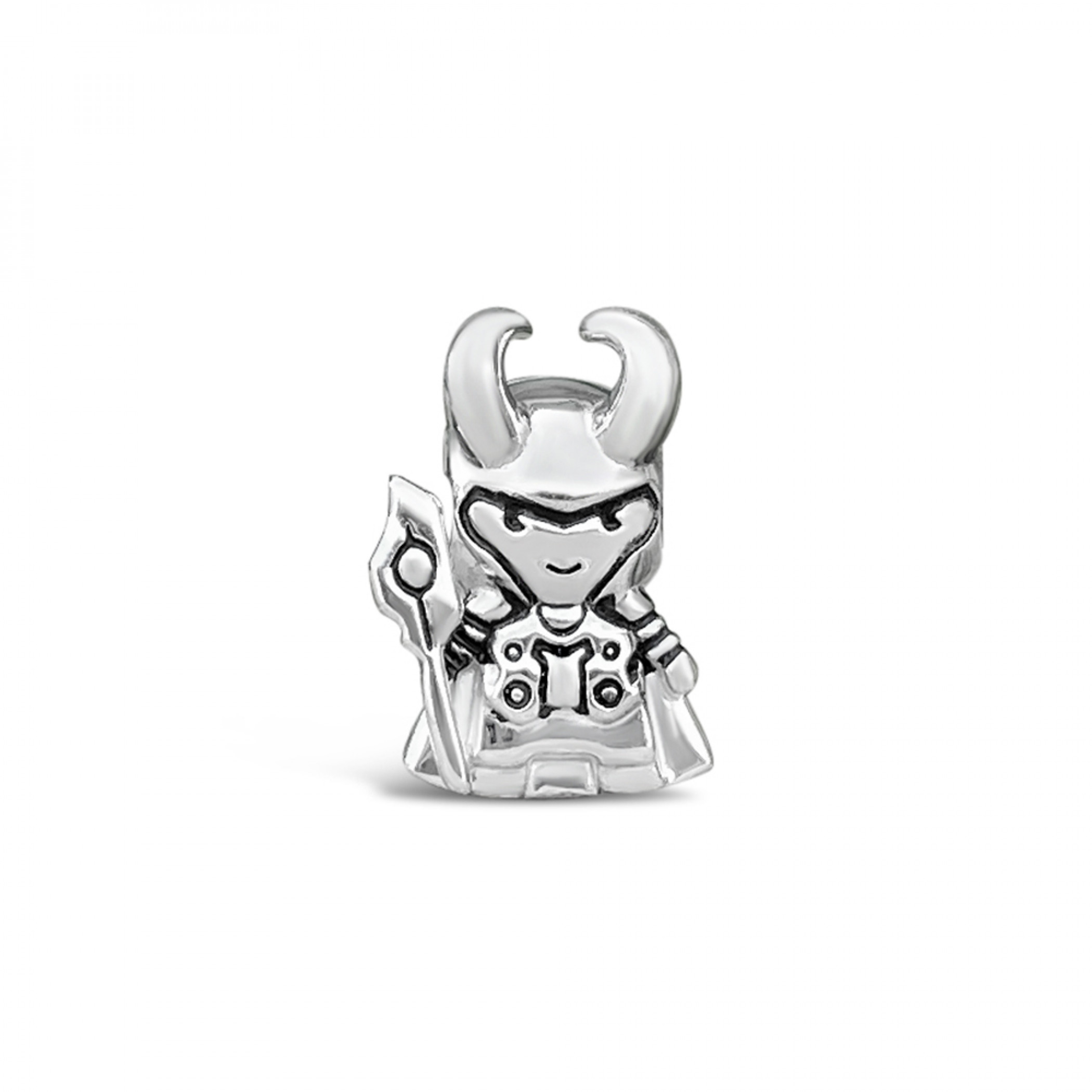Marvel Studios Loki Series Chibi Loki Character Pendant Bead, Silver