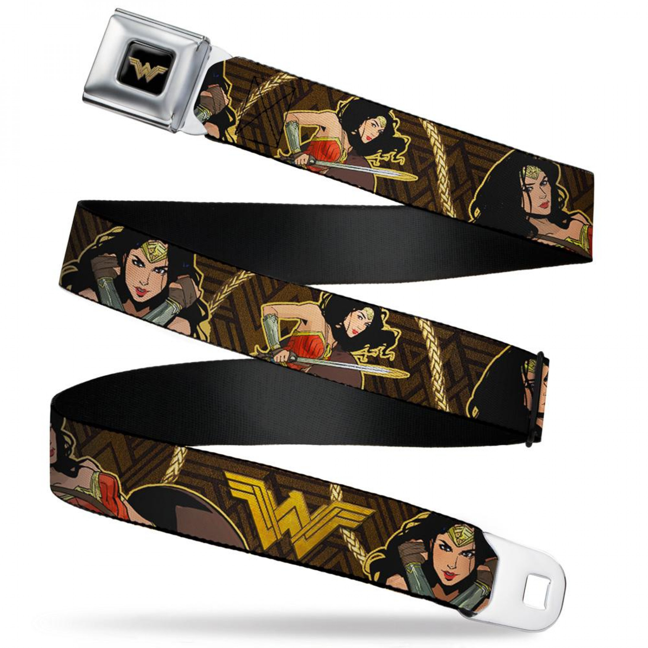 Wonder Woman 2017 Icon With Lasso of Truth Seatbelt Belt, Black