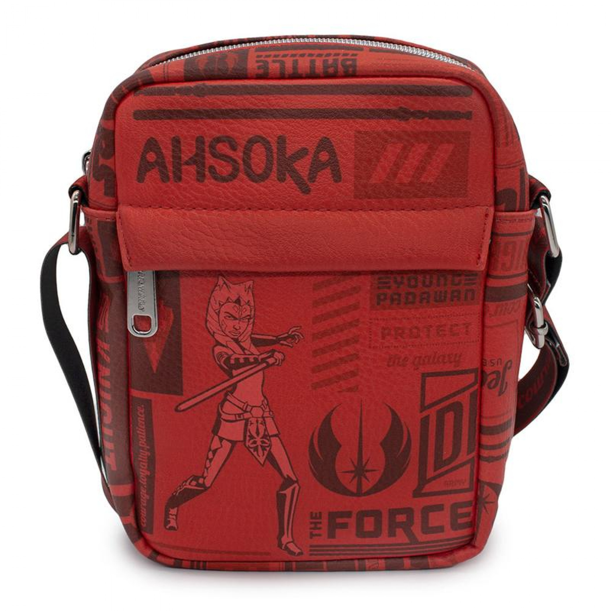 Star Wars The Clone Wars Ahsoka Tano Collage Red Crossbody Bag, Red