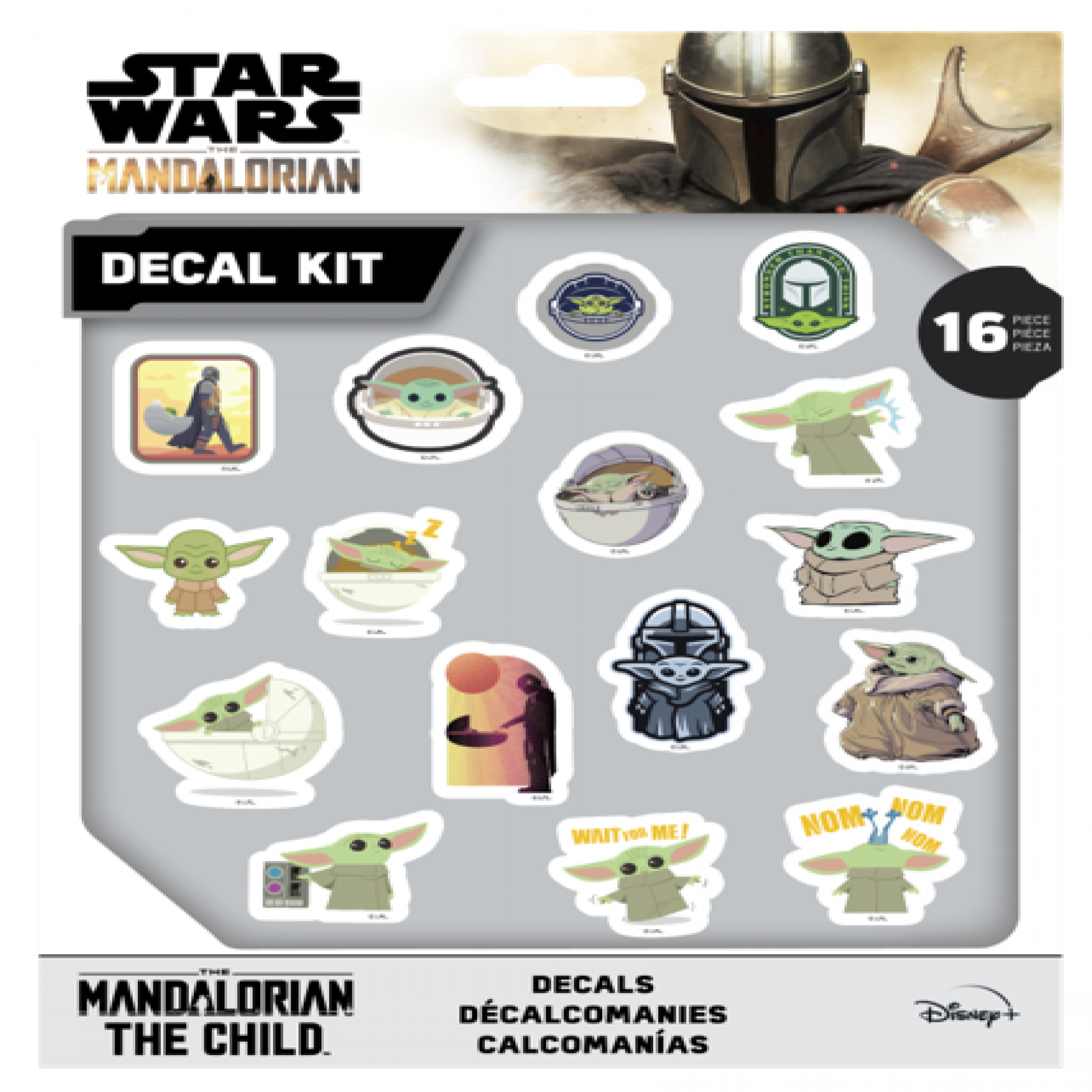Star Wars The Mandalorian 16 Piece Decal Kit, Multi-Color