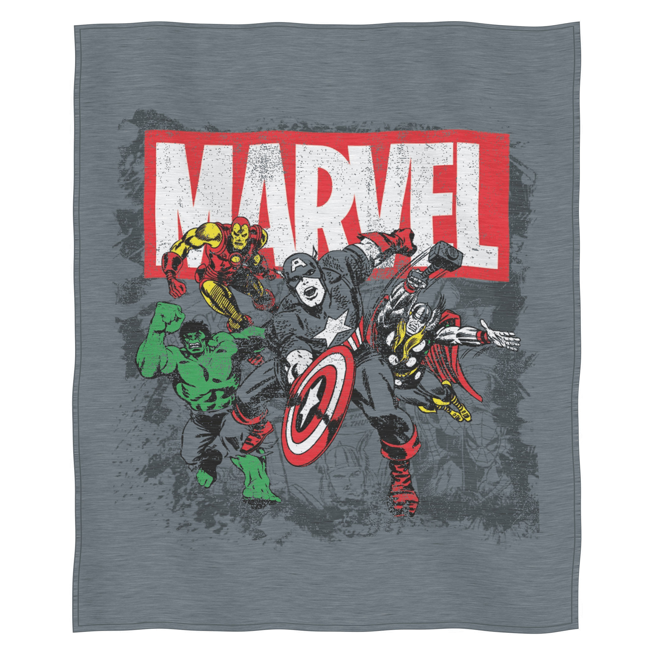 Marvel Avengers Grey Sweatshirt Throw Blanket, Grey