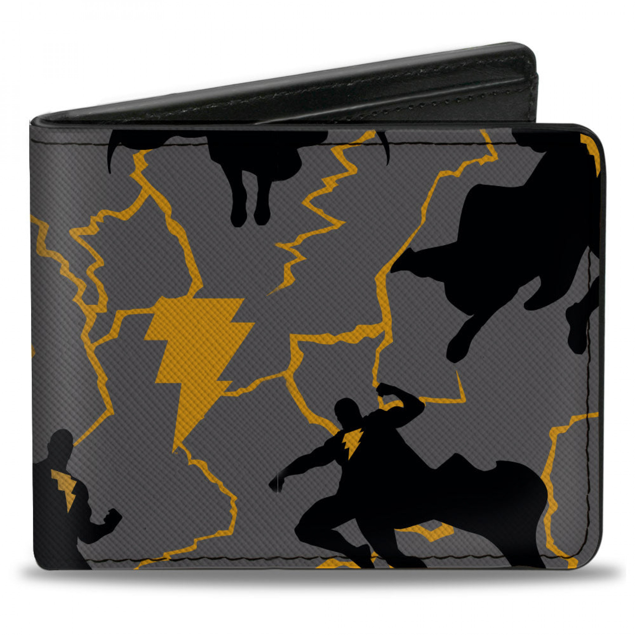 Black Adam Silhouette Action Poses Bi-Fold Wallet, Multi-Color