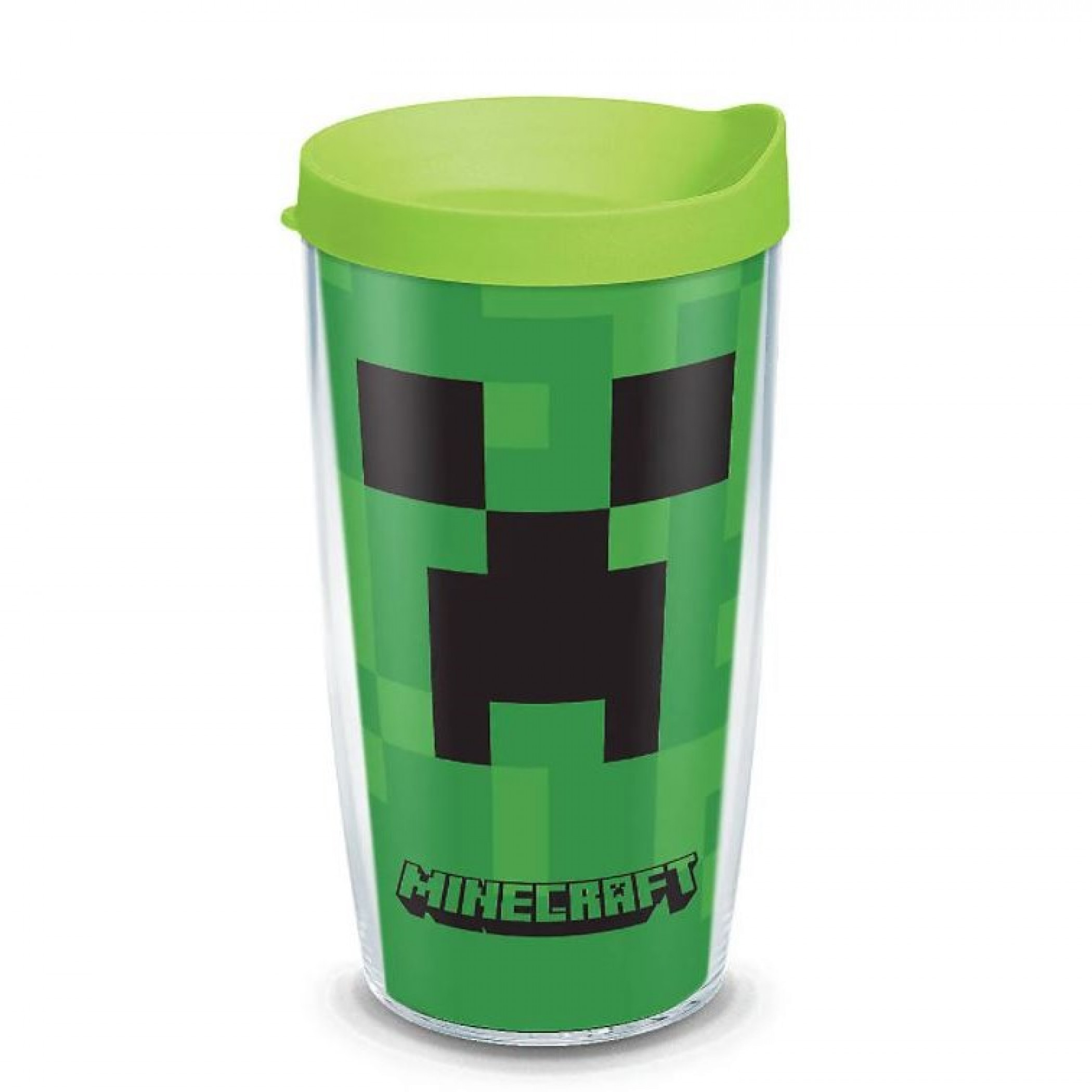 Minecraft Creeper Tervis® Plastic 16 oz Tumbler With Travel Lid, Multi-Color