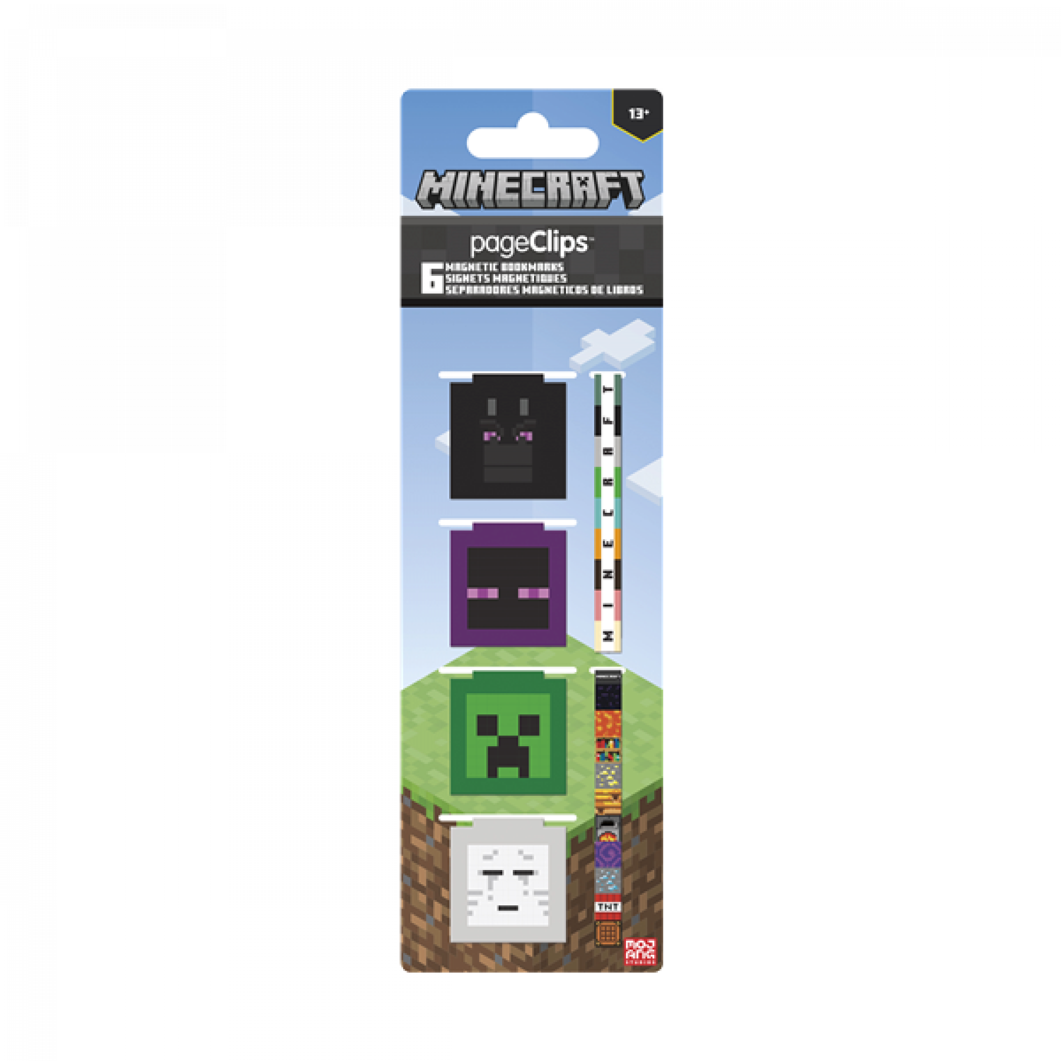 Minecraft Mobs 6-Pack Magnetic Bookmark Clips, Multi-Color