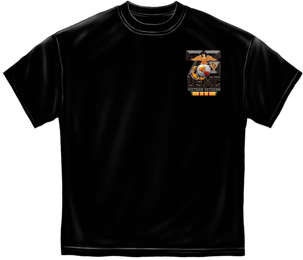 USMC Marines Vietnam Veteran TShirt - Black - image 2