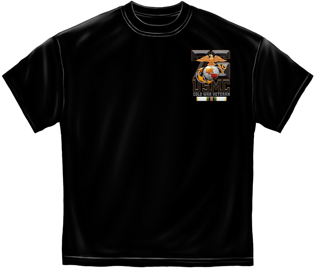 USMC Marines Cole War Veteran Patriotic TShirt - Black - image 2