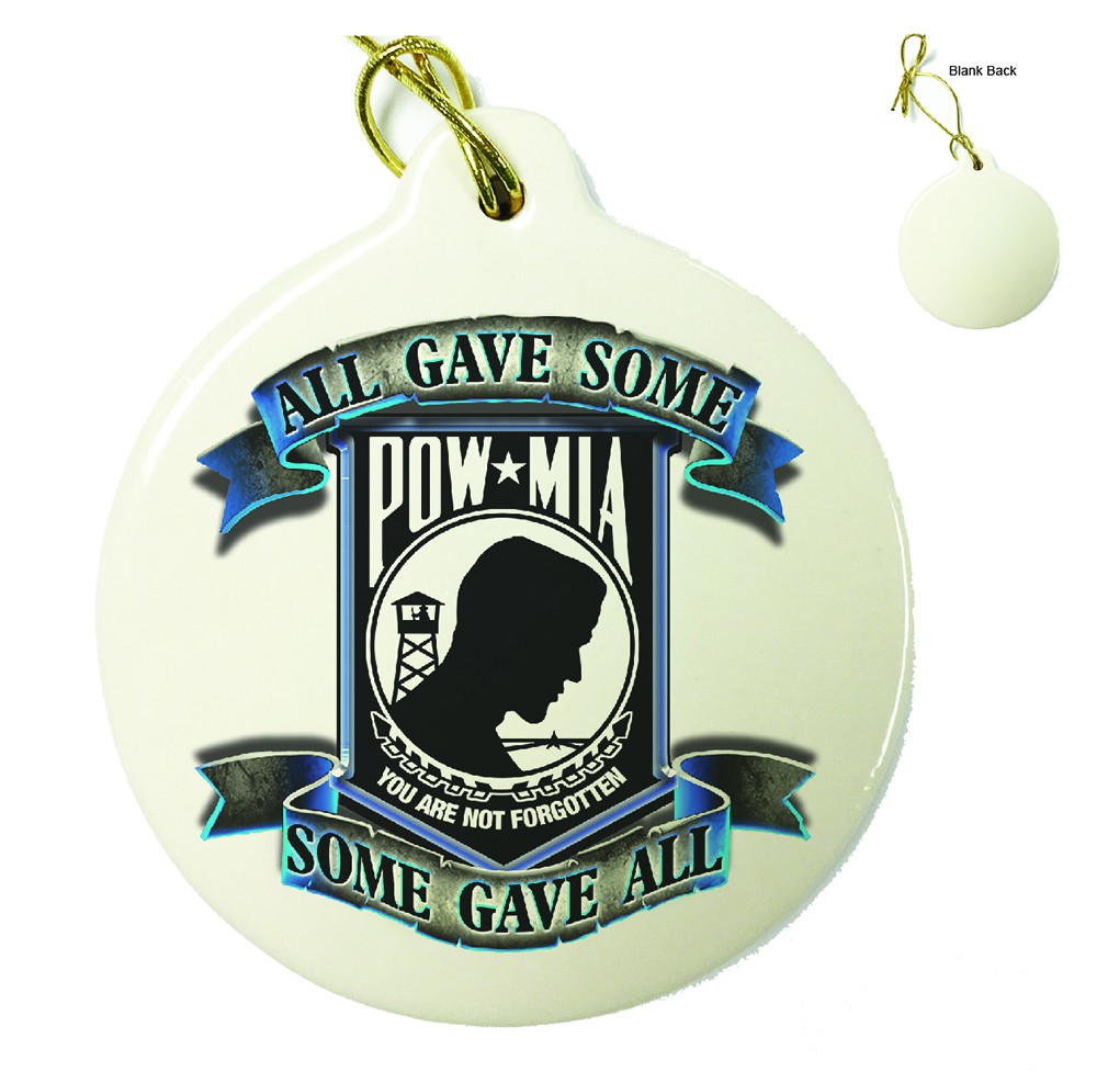 POW All Gave Some Blue Porcelain Ornament