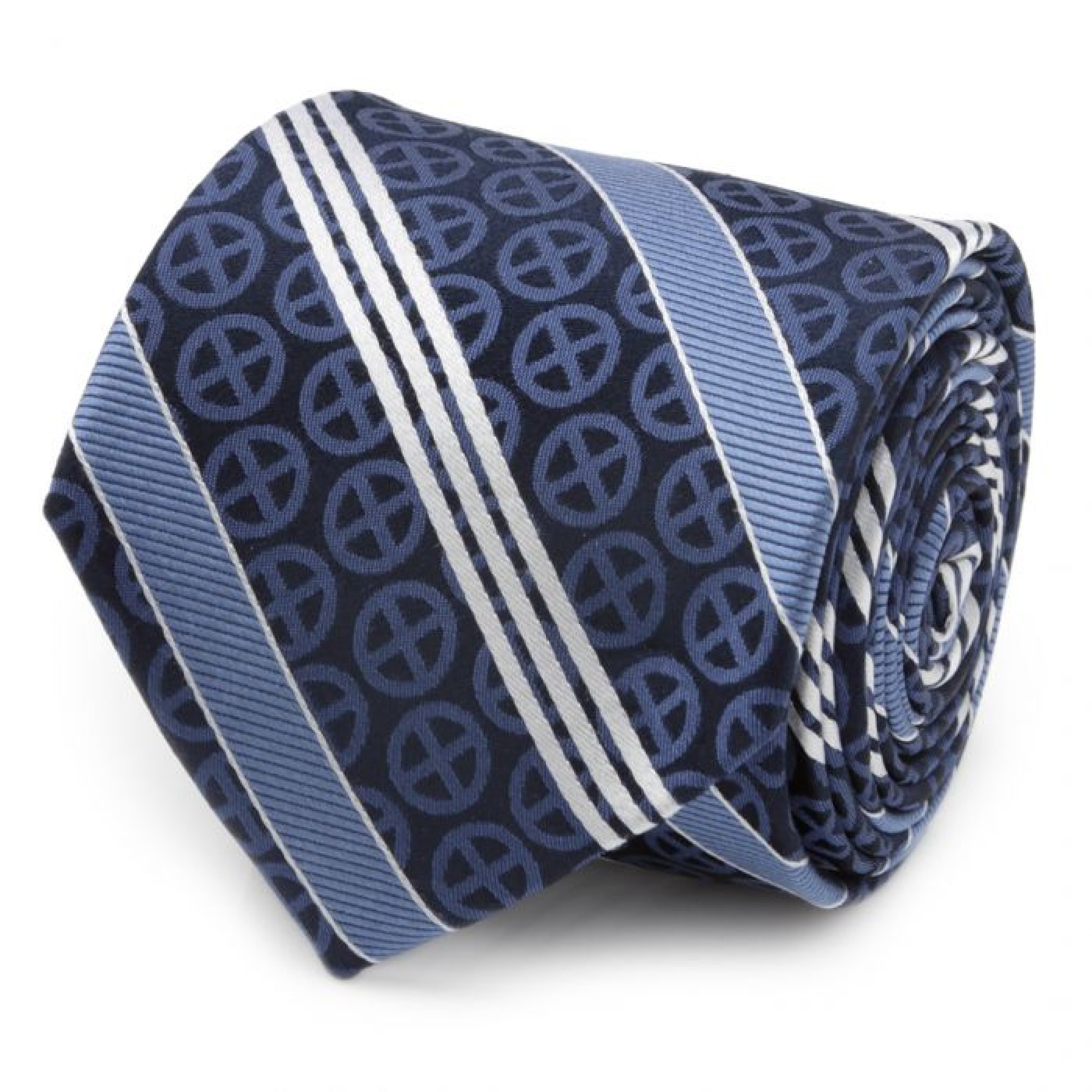 X-Men Symbol Navy Men's Silk Tie, Blue