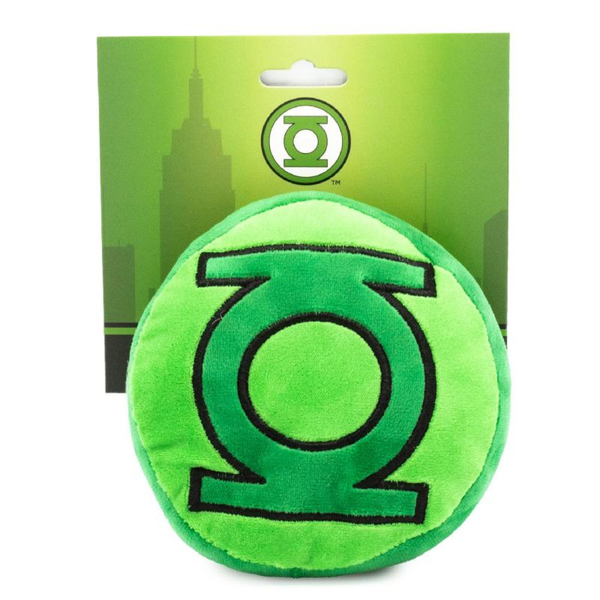 DC Comics Green Lantern Shaped Plush Squeaky Dog Toy, Green