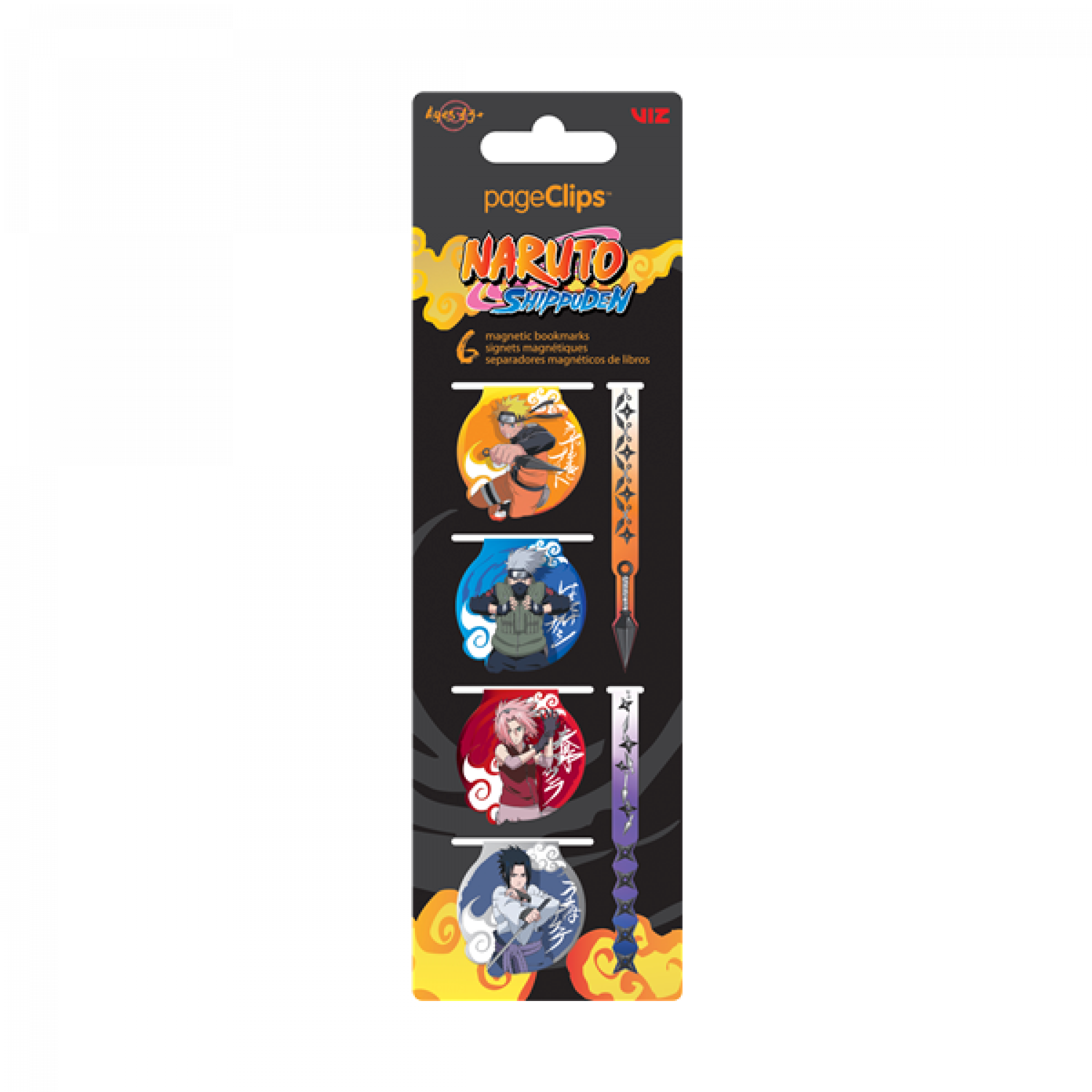 Naruto Shippuden Characters Magnetic Page Clip Bookmarks 6-Pack, Multi-Color