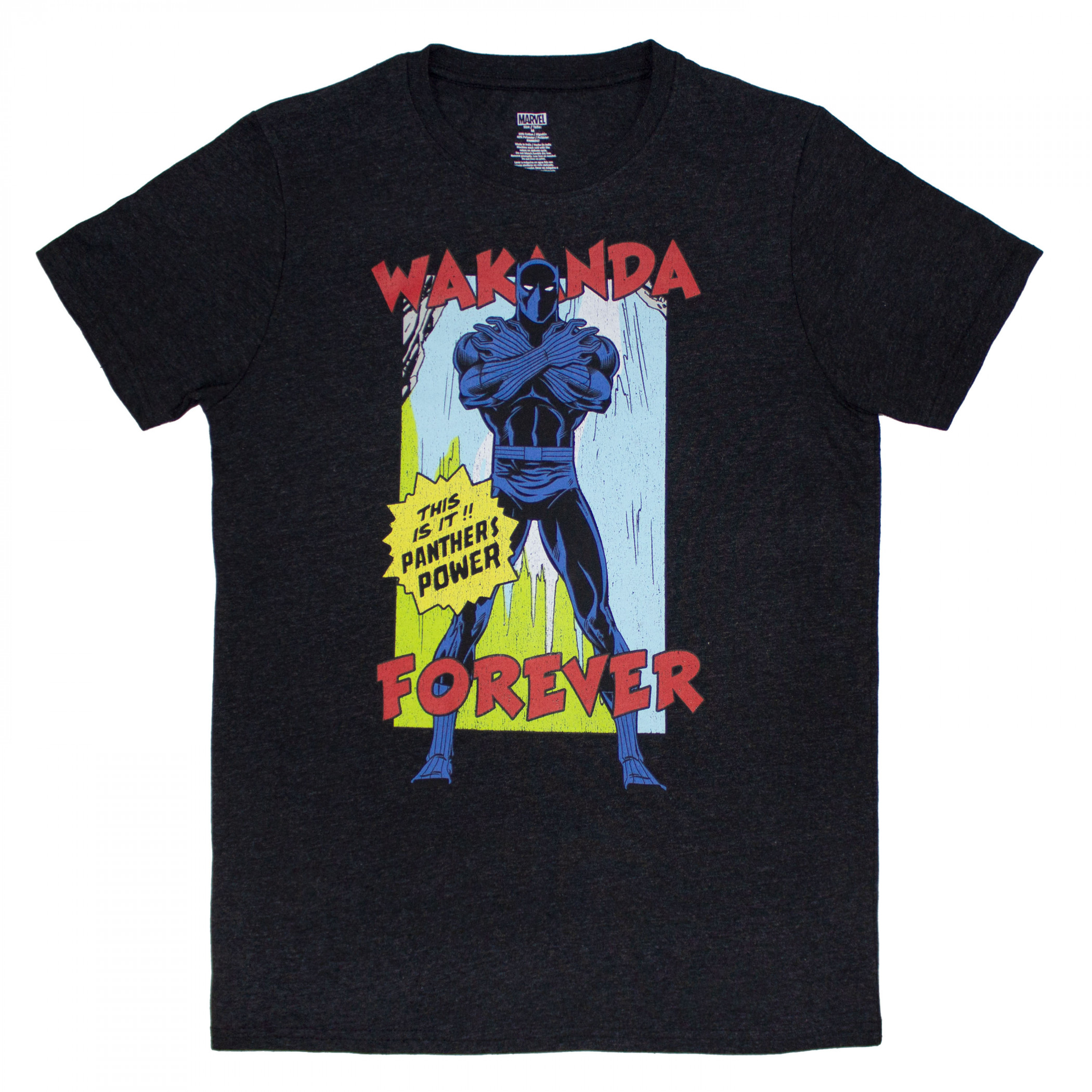 Black Panther Vintage Wakanda Forever T-Shirt, Black