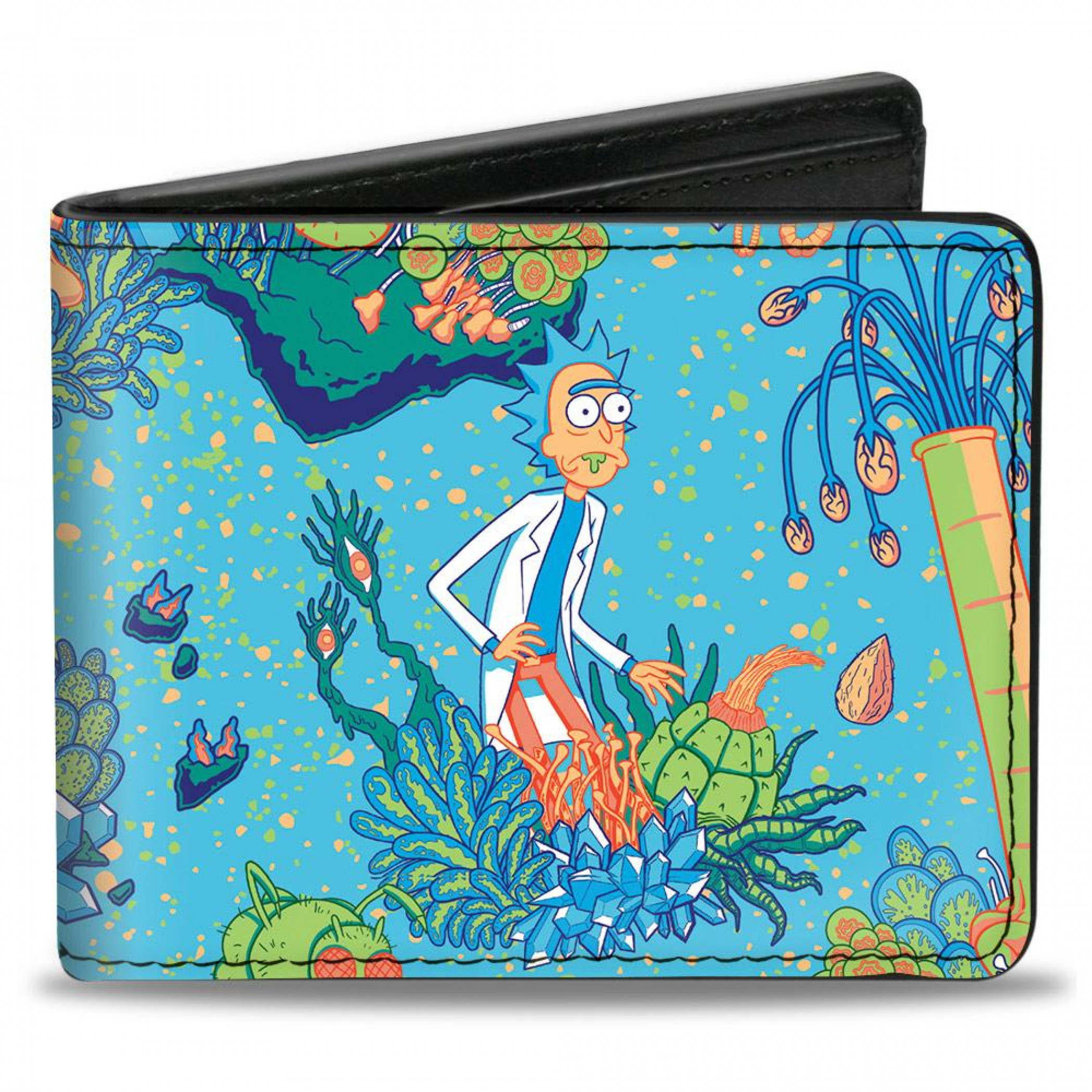 Rick and Morty Botanical Garden Collage Bi-Fold Wallet, Black