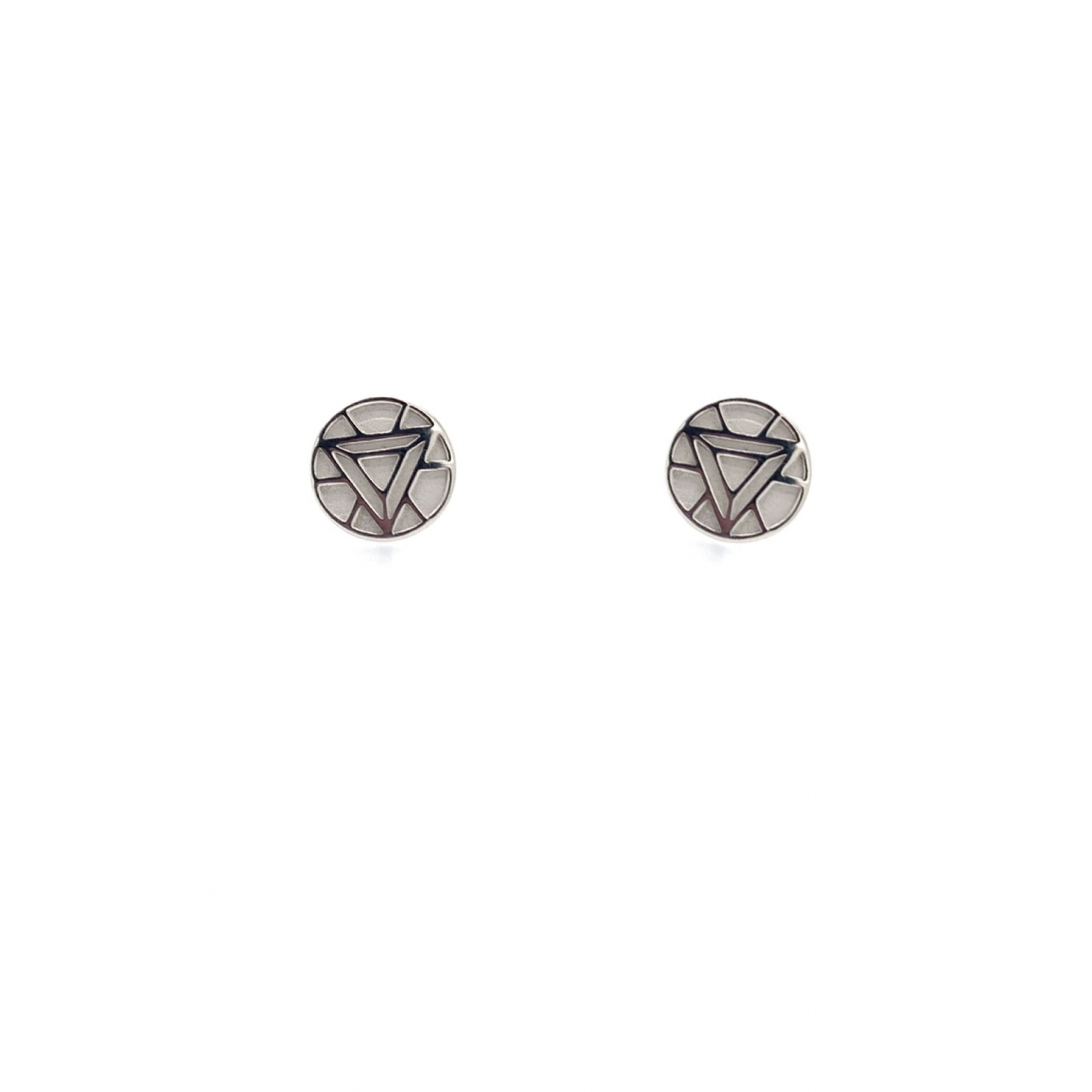 Iron Man Arc Reactor Stud Earrings, Silver