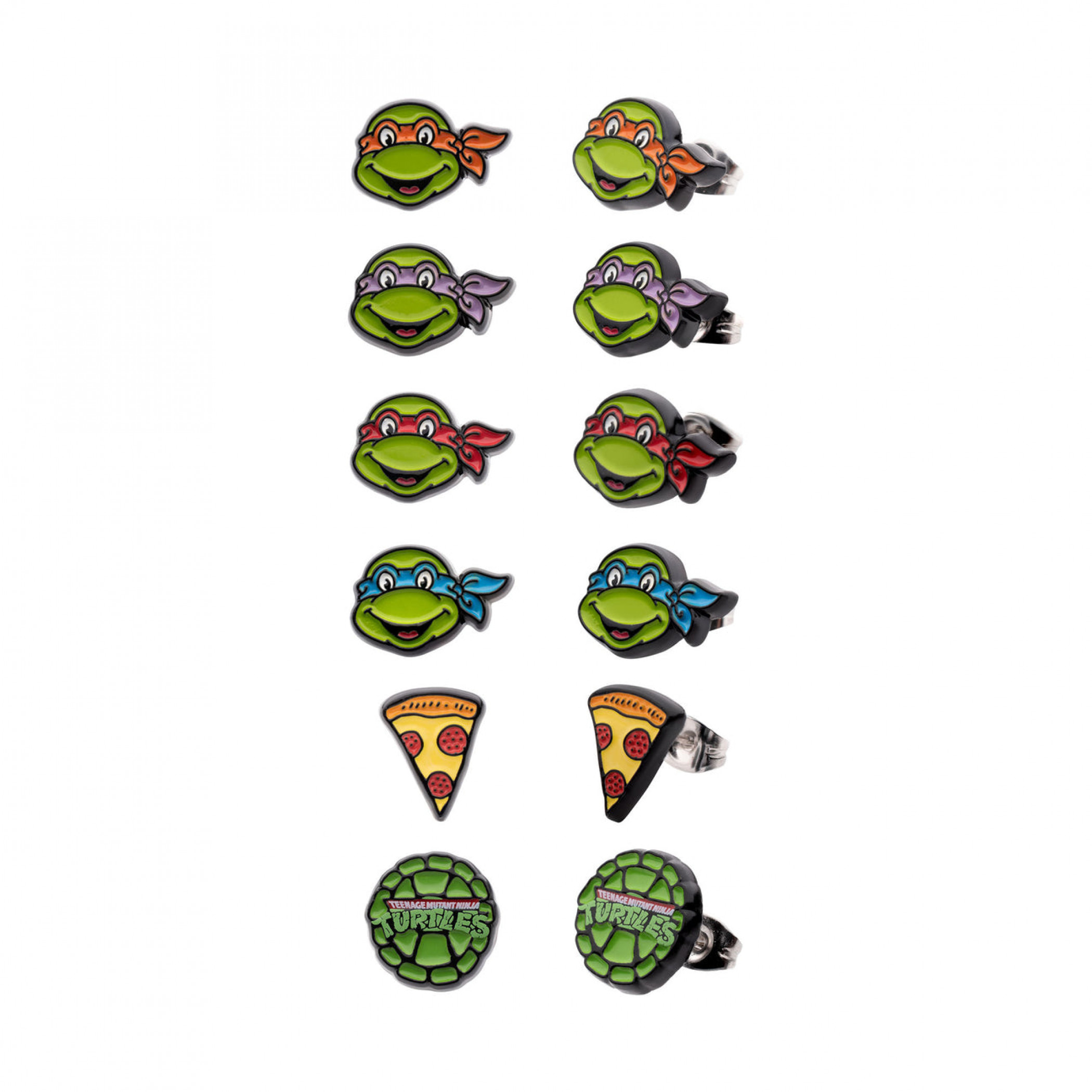 Teenage Mutant Ninja Turtles Icons Earrings 6-Pair Set, Multi-Color