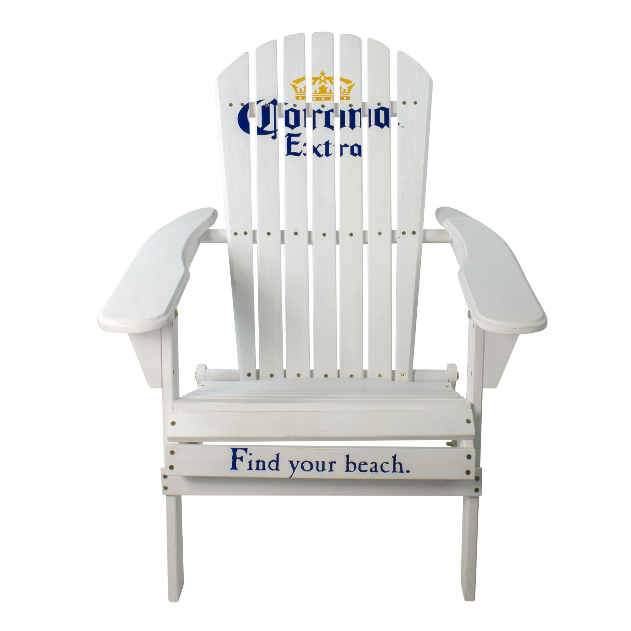 Corona Extra 36' Classic White Folding Wooden Adirondack Chair