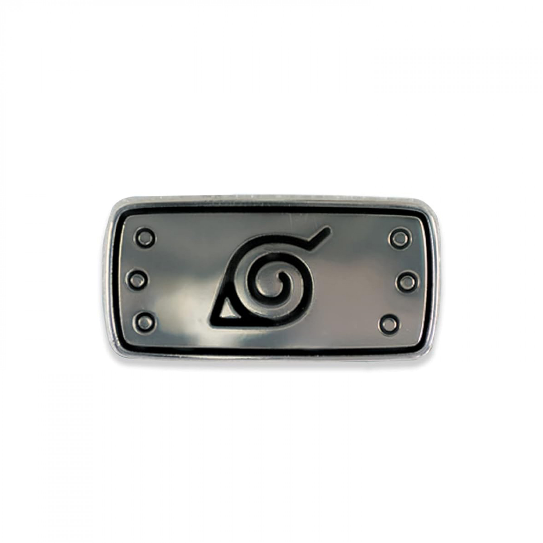 Naruto Hidden Leaf Symbol Enamel Pin, Silver