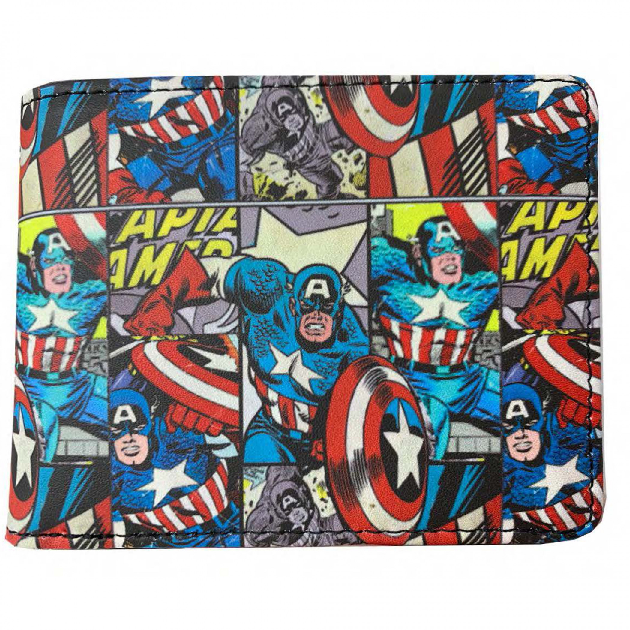 Captain America Classic Action Panels Bifold Wallet, Multi-Color