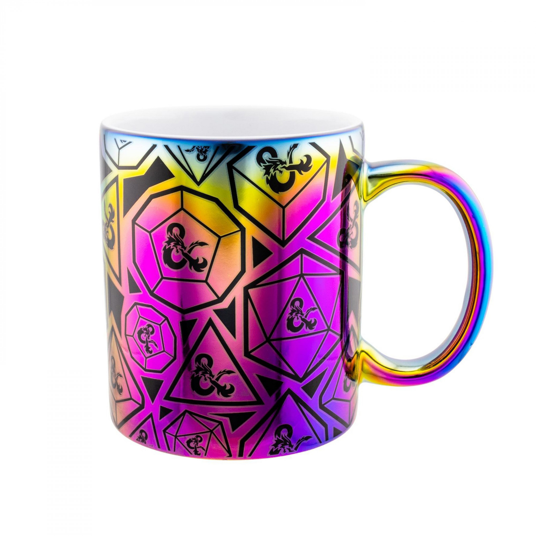 Dungeons & Dragons Iridescence Dice Set 11 oz. Ceramic Mug, Multi-Color