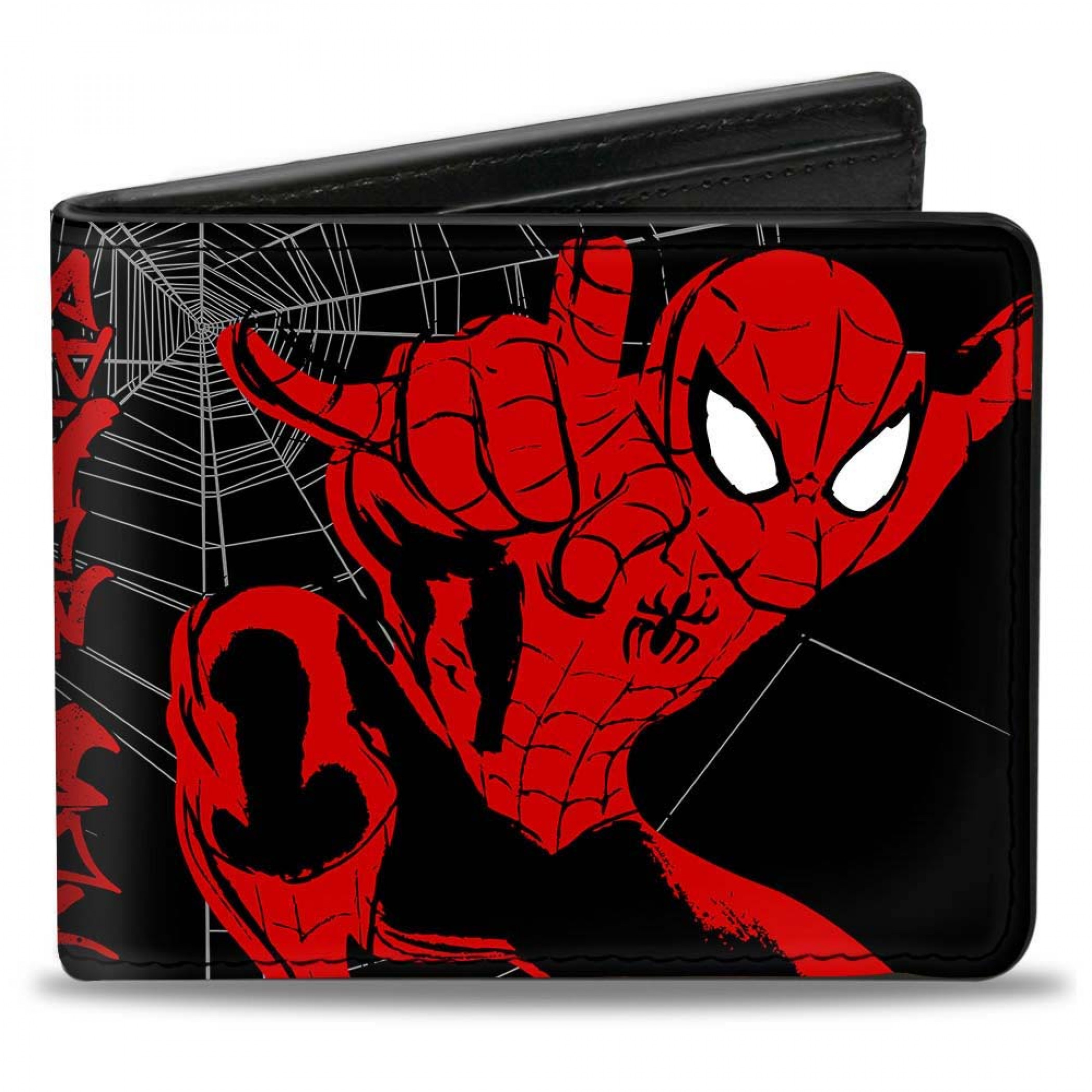 Marvel Comics Spider-Man Web Sketch Vegan Leather Wallet, Black