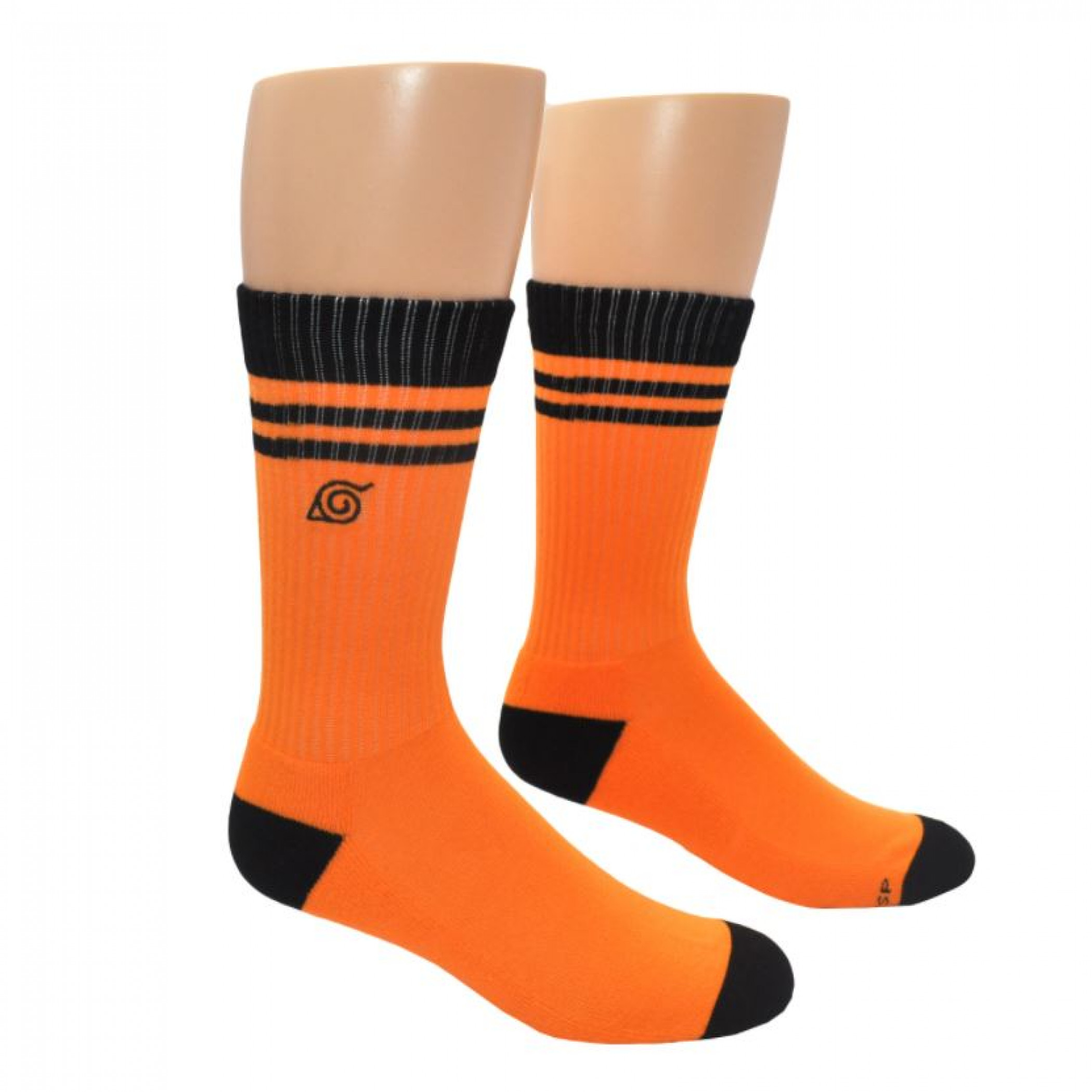 Naruto Shippuden Hidden Leaf Embroidered Athletic Crew Sock, Orange