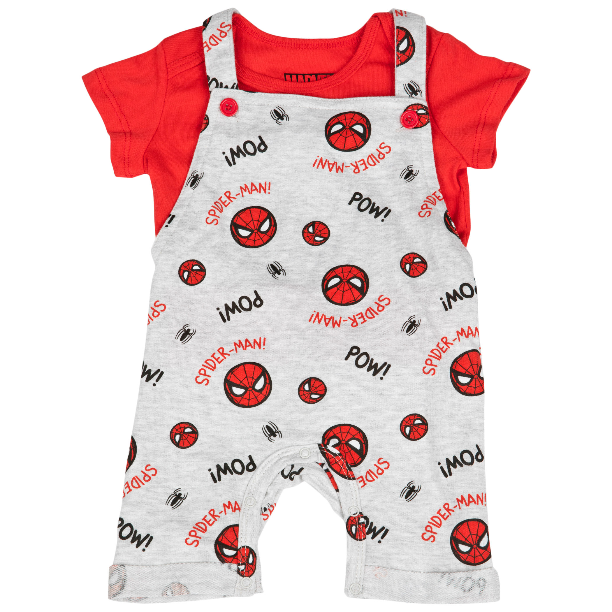 Spider-Man Character Head w/Symbol Shortall Set, Multi-Color