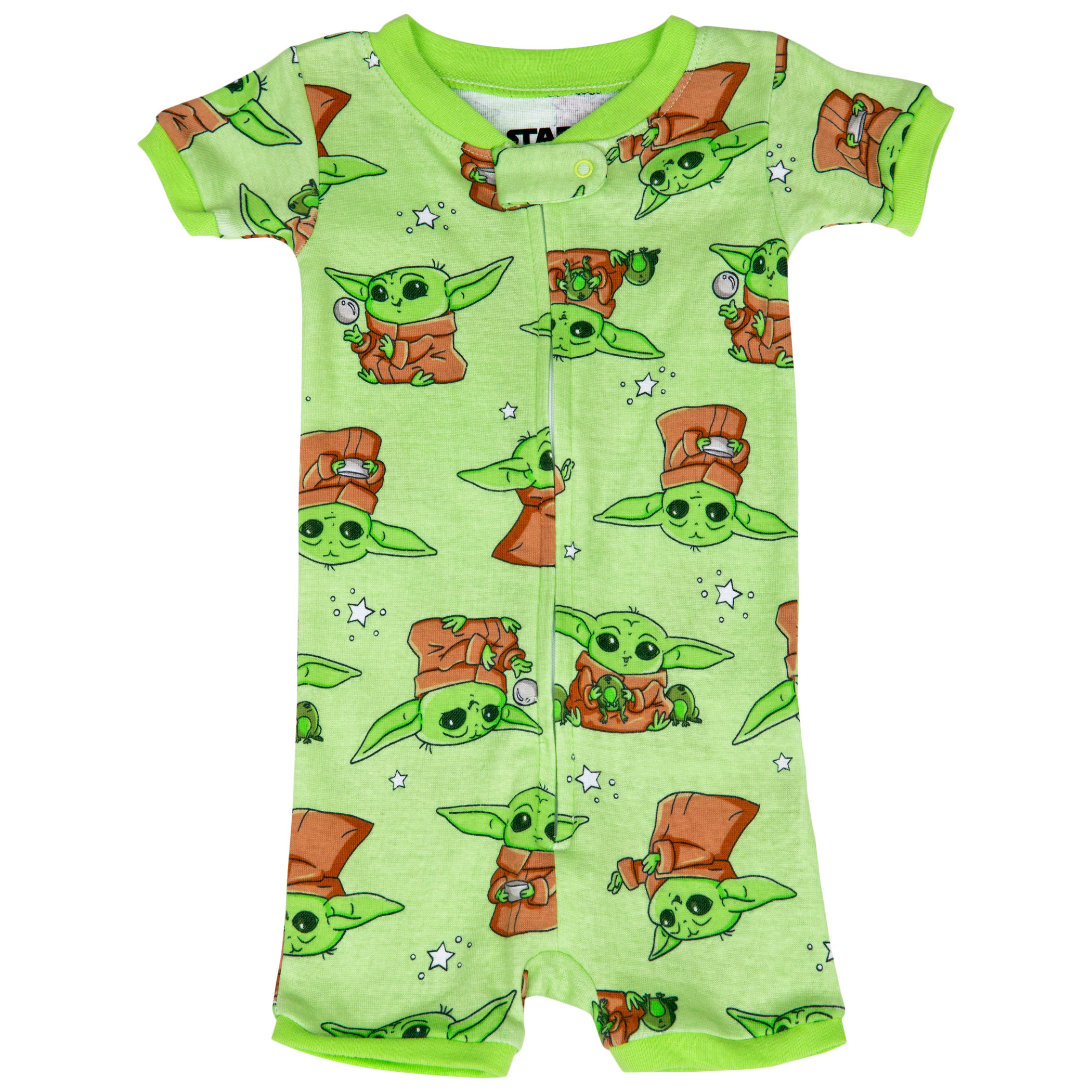 Star Wars The Mandalorian Grogu the Child AOP Infant Romper, Green