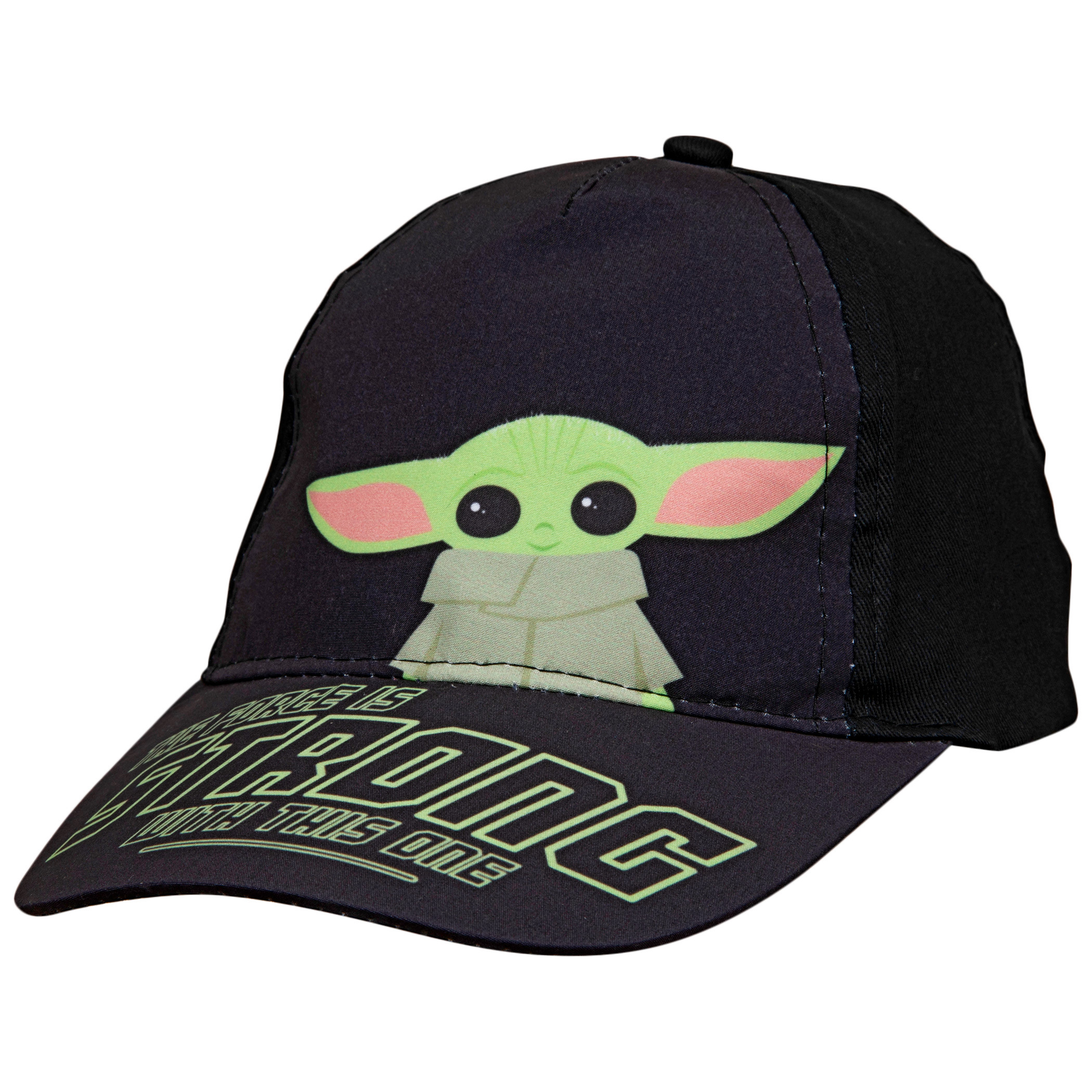Star Wars The Mandalorian Grogu The Force is Strong Snapback Hat, Black