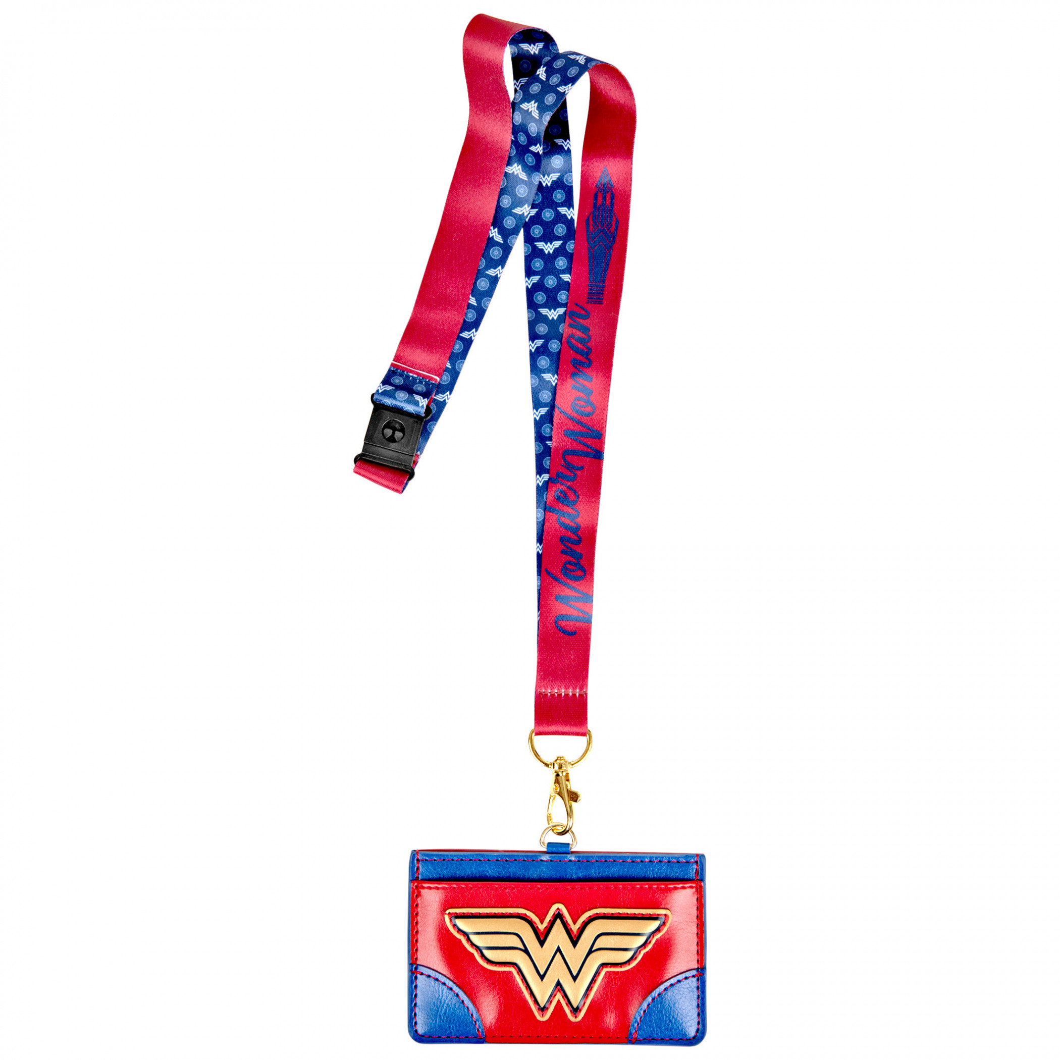 DC Comics Wonder Woman Symbol ID Card Holder Lanyard, Multi-Color