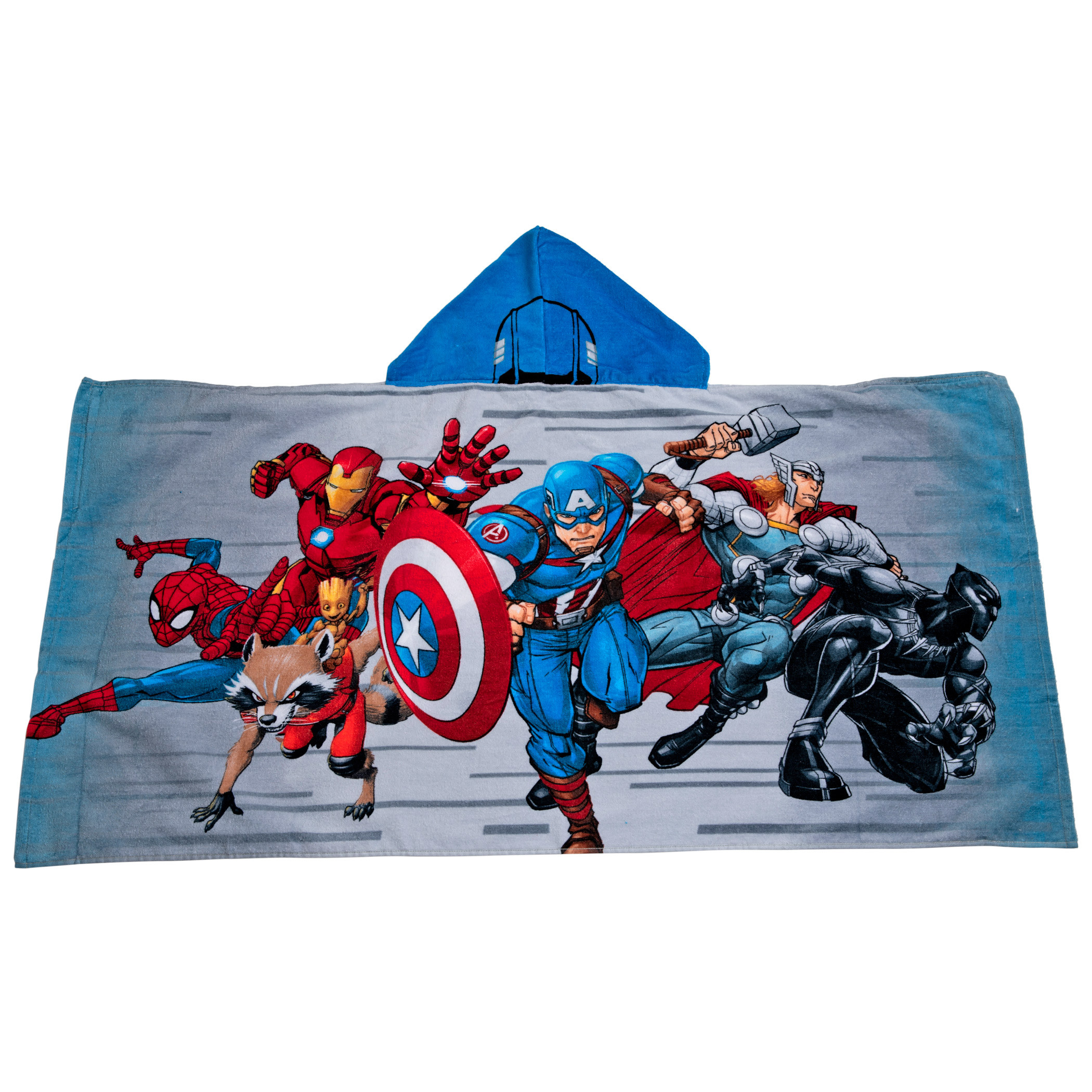 Marvel Avengers Arrive Hooded Poncho Towel, Blue