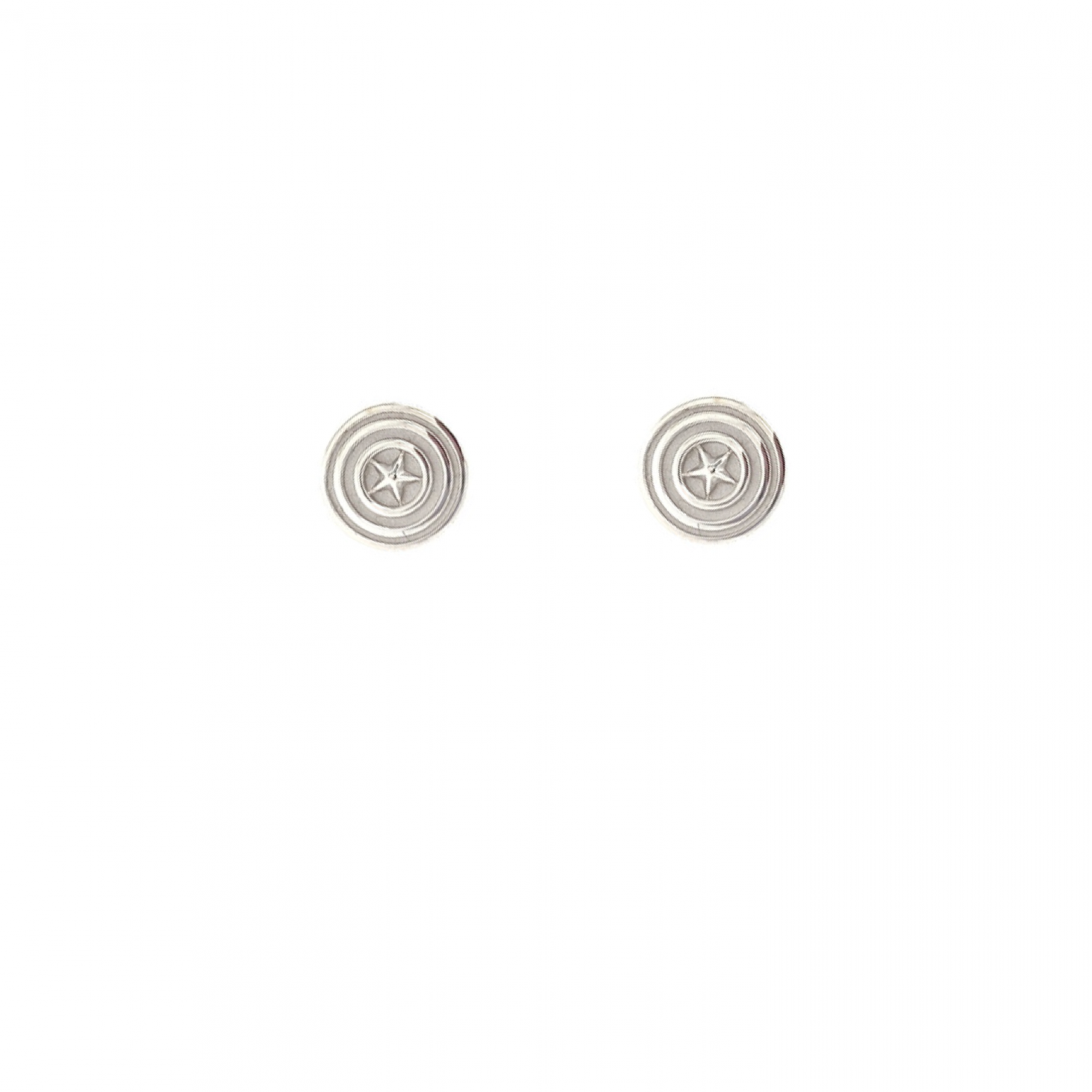 Marvel Captain America Stud Earrings, Silver