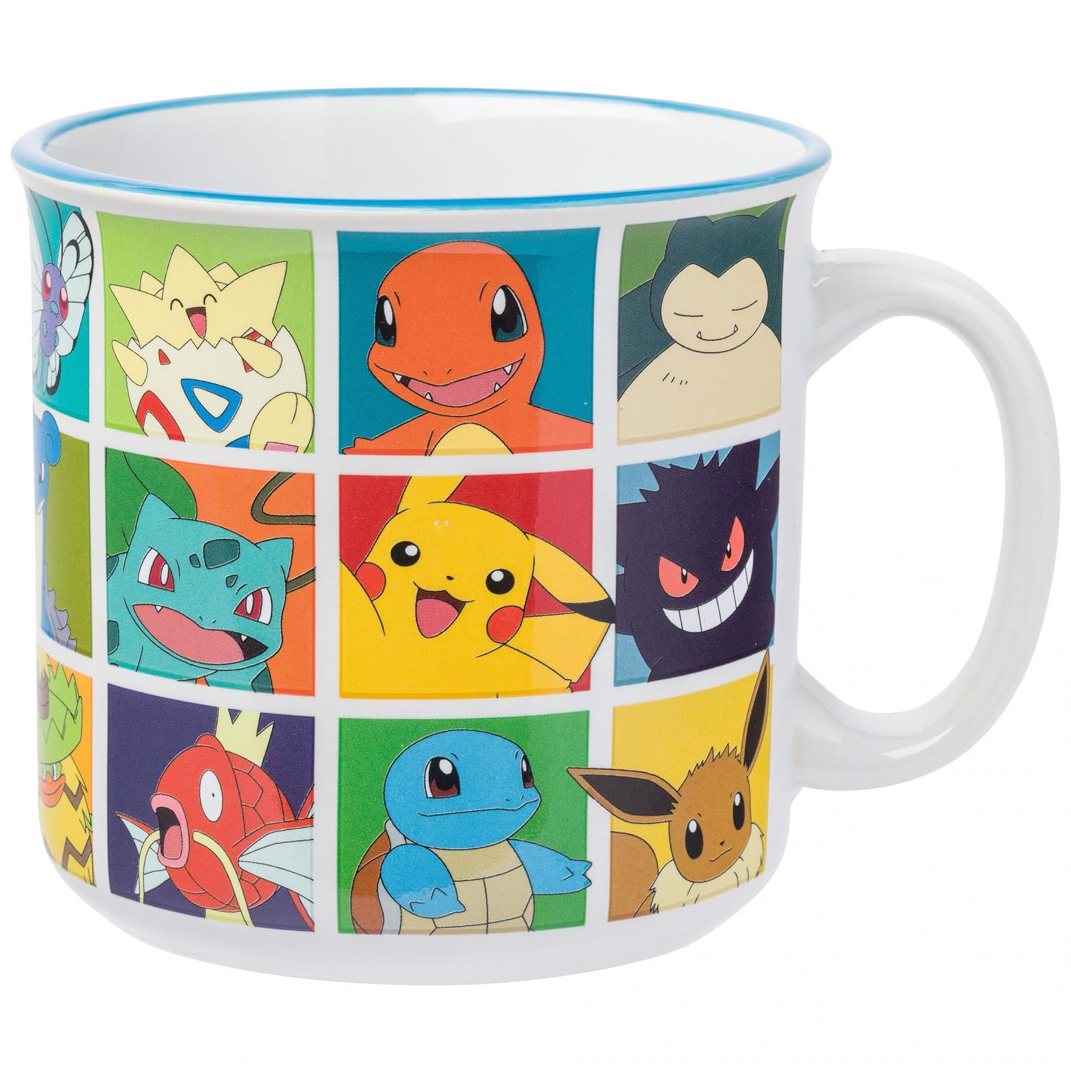 Pokemon Pop Color Grid 20 Ounce Ceramic Camper Mug, White