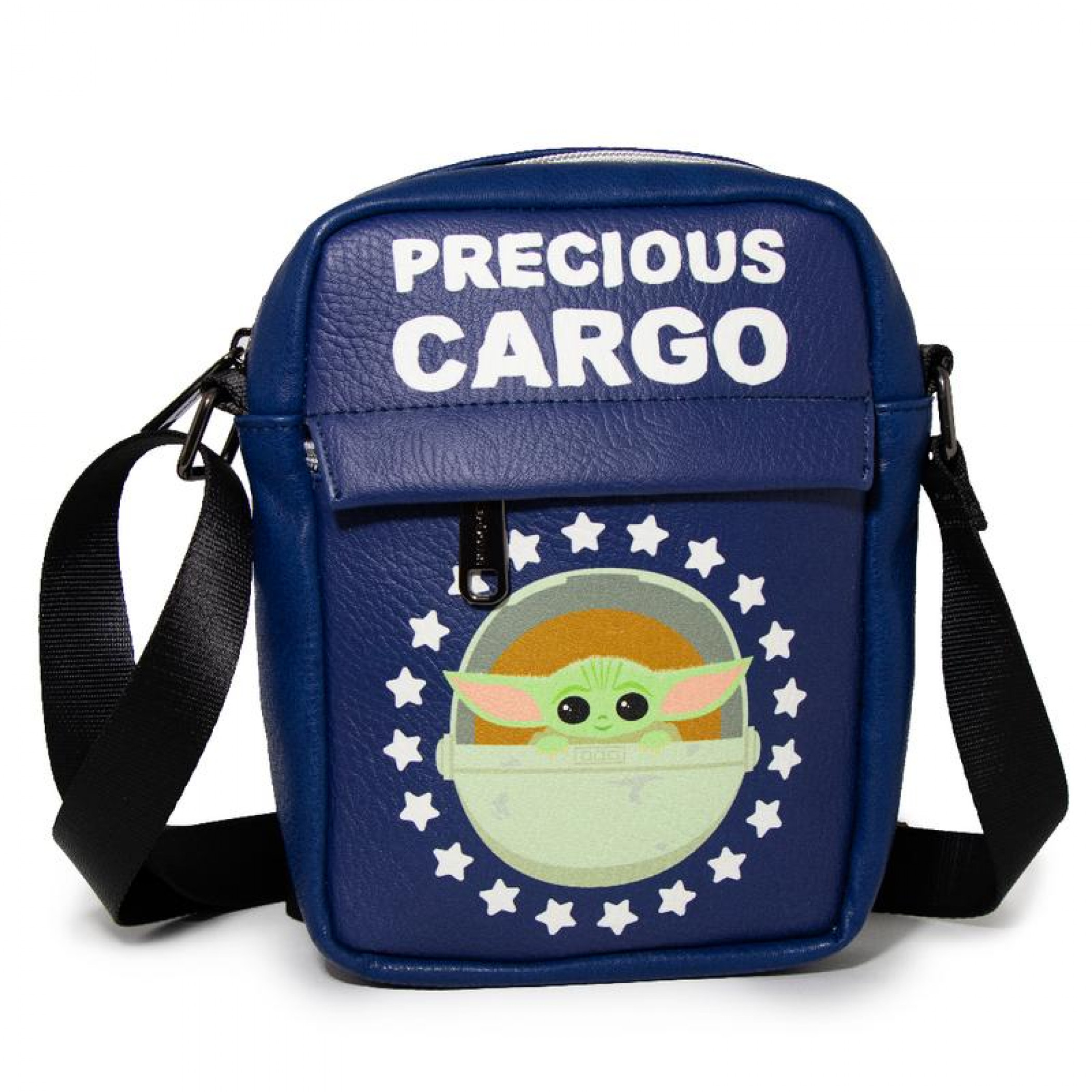 The Mandalorian The Child Precious Cargo Crossbody Vegan Leather Purse, Blue