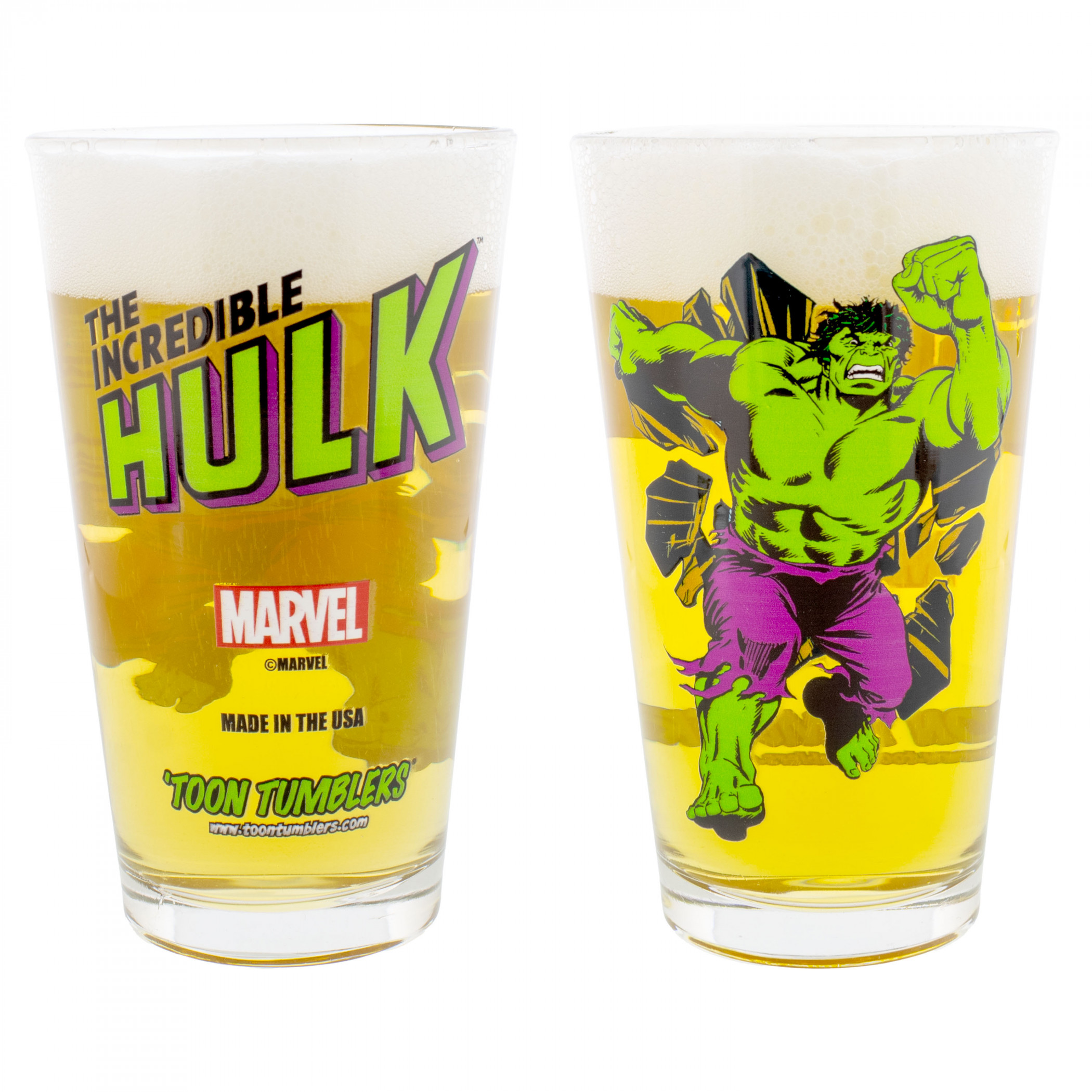 Hulk Retro Pint Glass