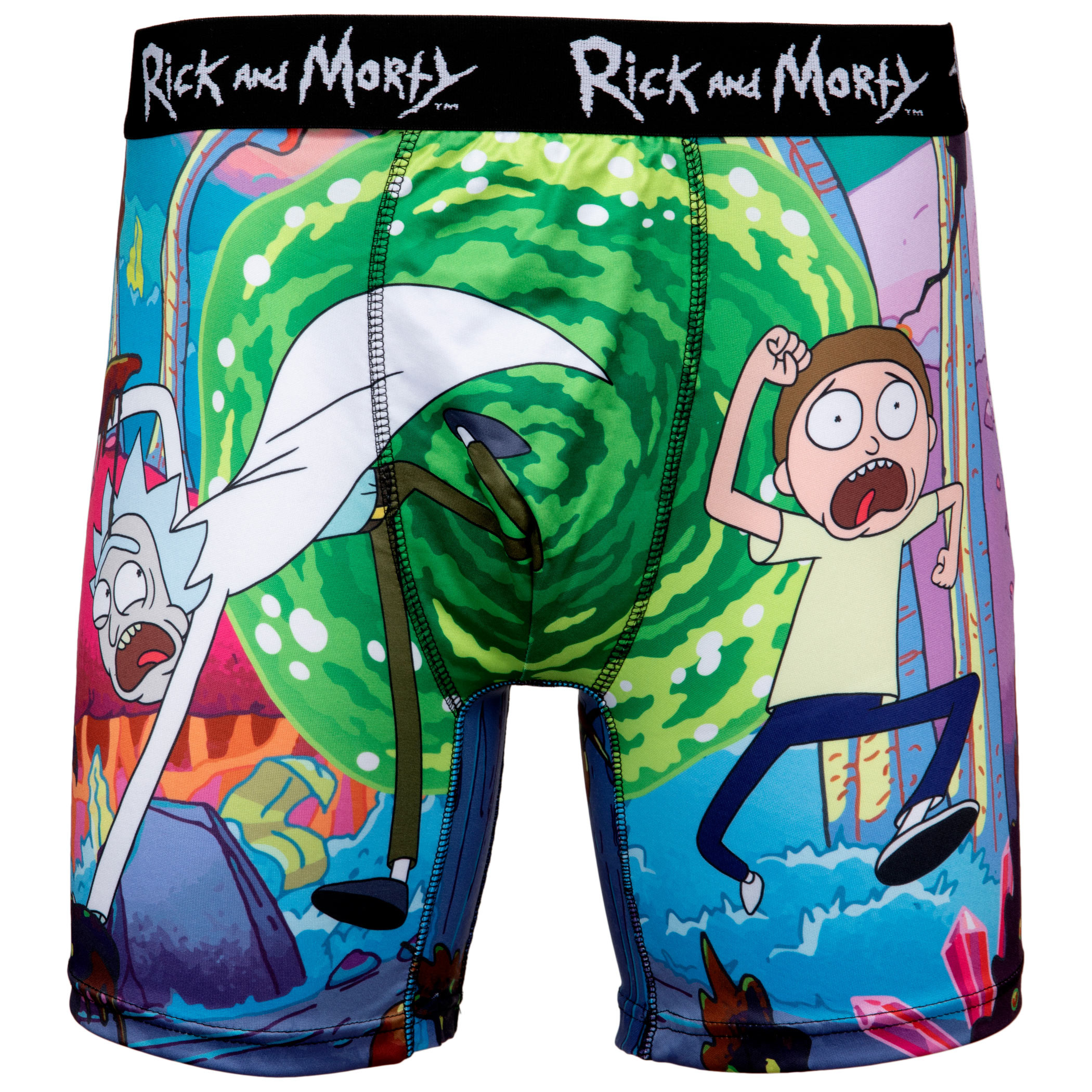 Rick and Morty Chased Out Of Portal Boxer Briefs, Multi-Color
