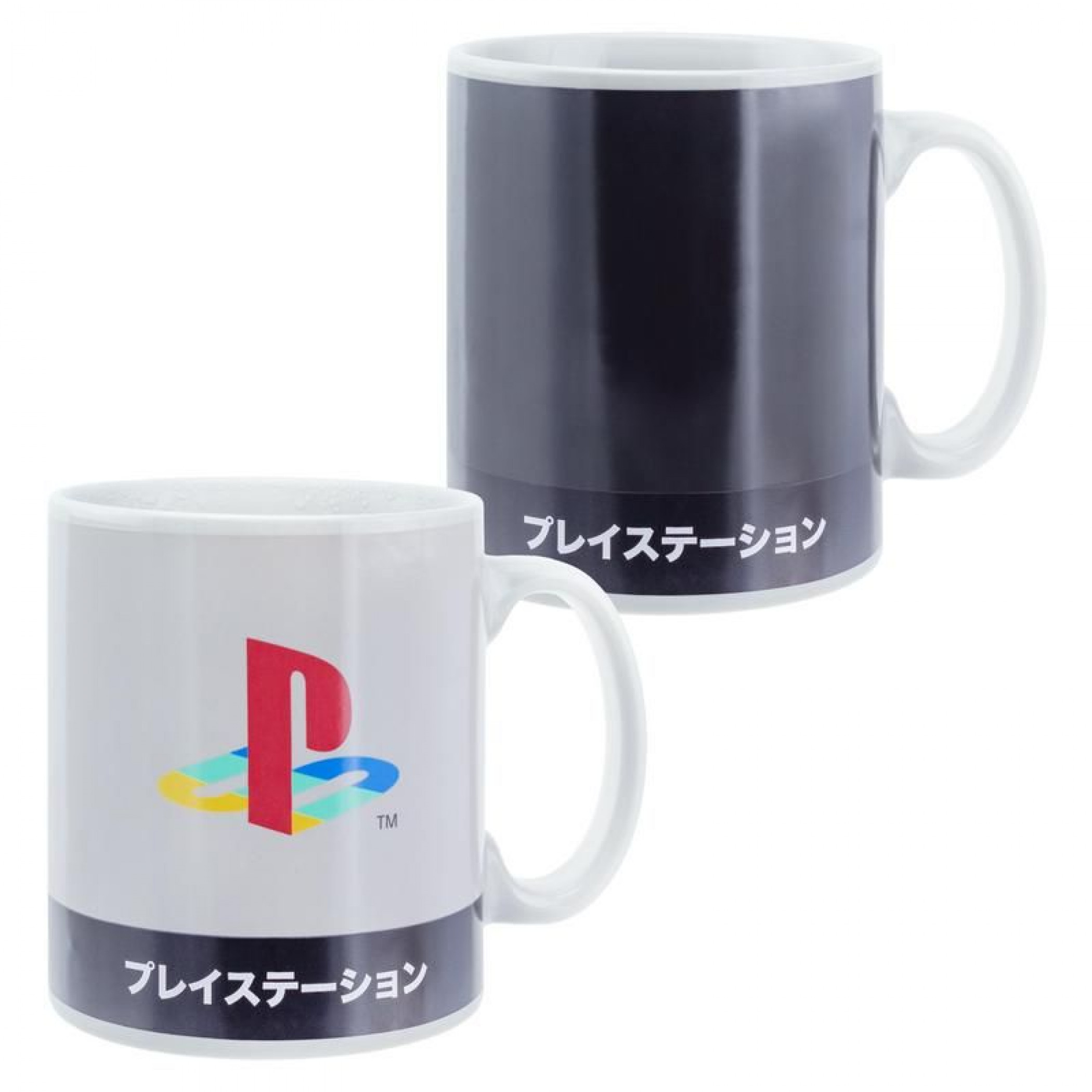PlayStation Logo and Katakana Heat Change 18oz Ceramic Mug, Multi-Color