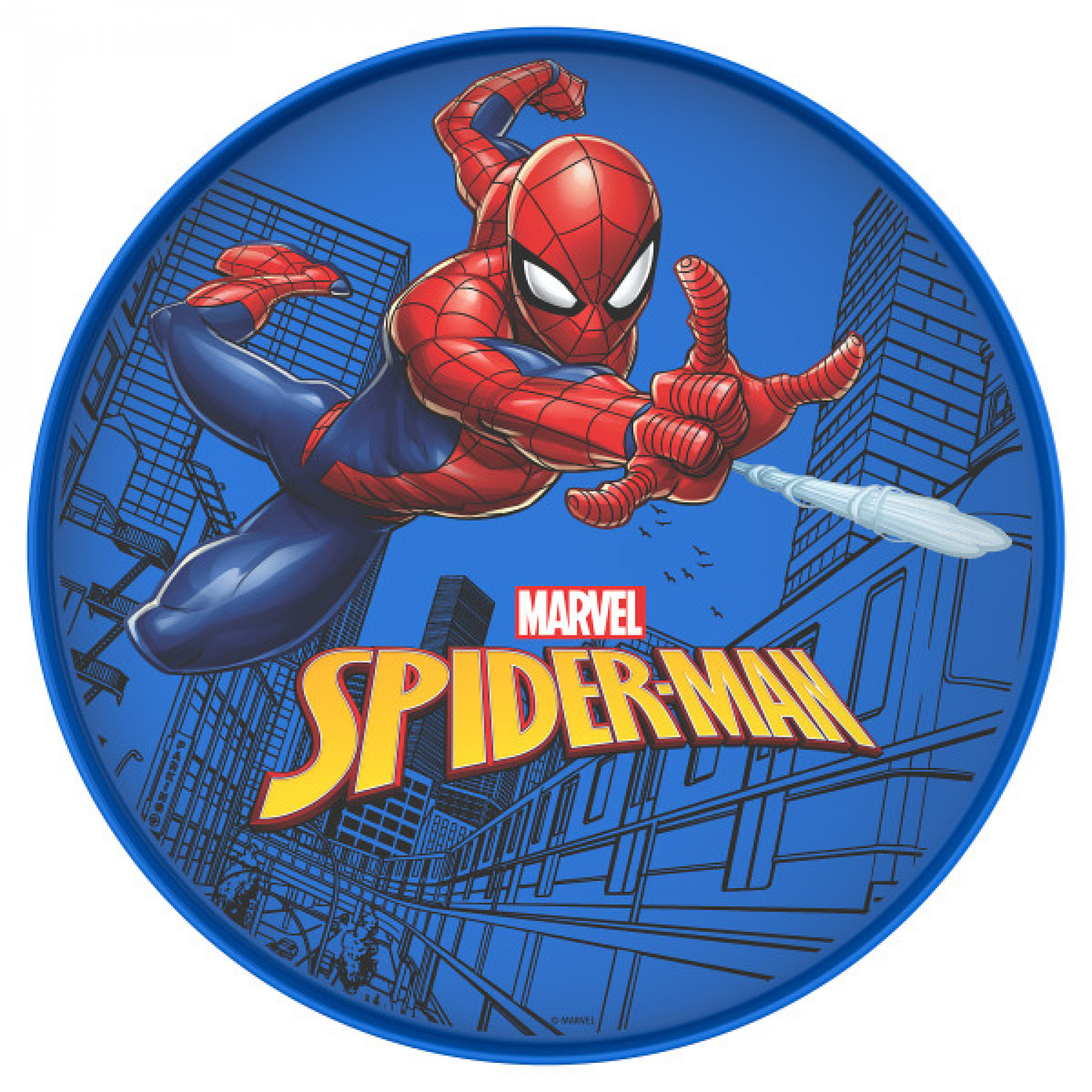 Marvel Comics Classic Spider-Man Flip-It Plate, Blue