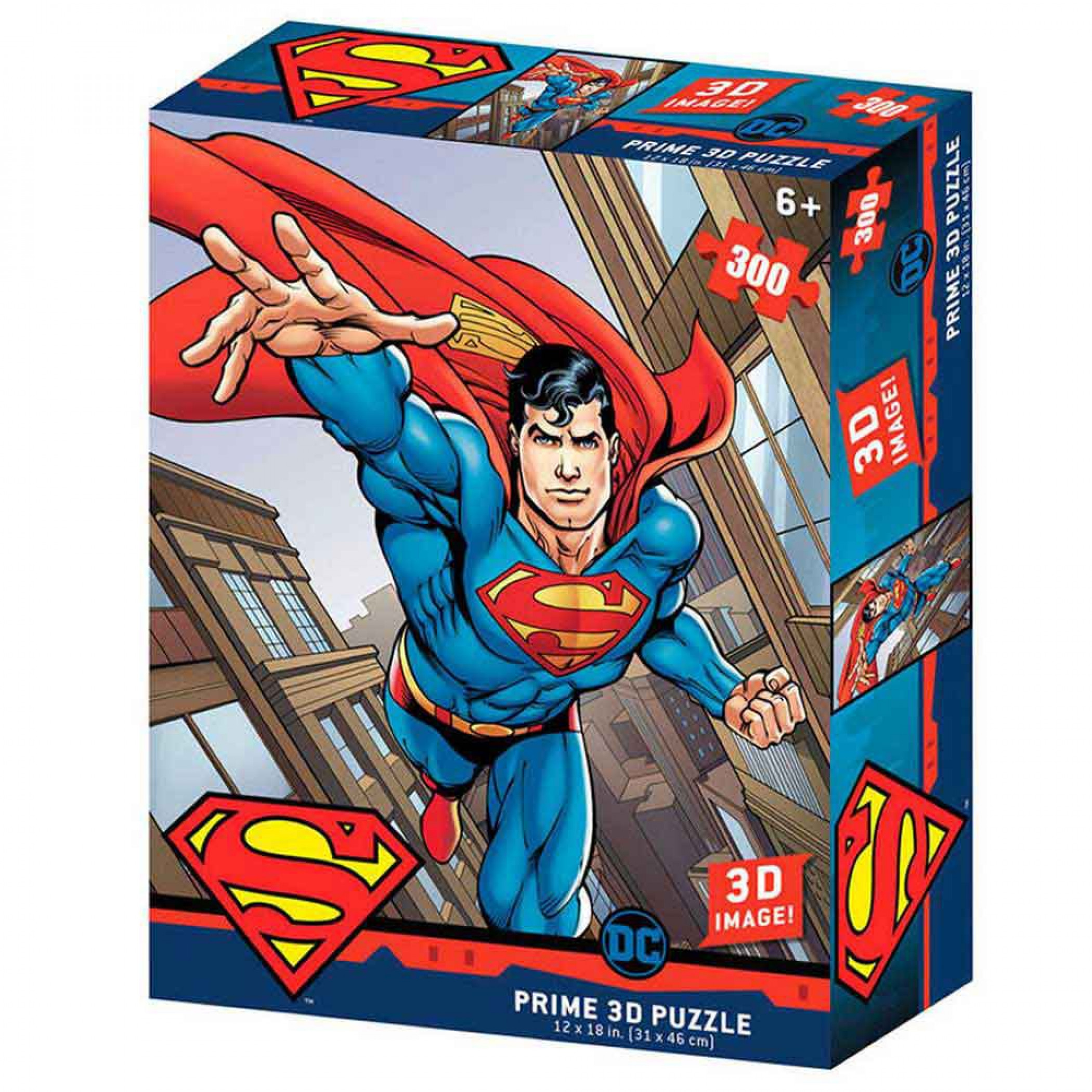 DC Comics Superman Flying 3D Image 300pc Puzzle, Multi-Color