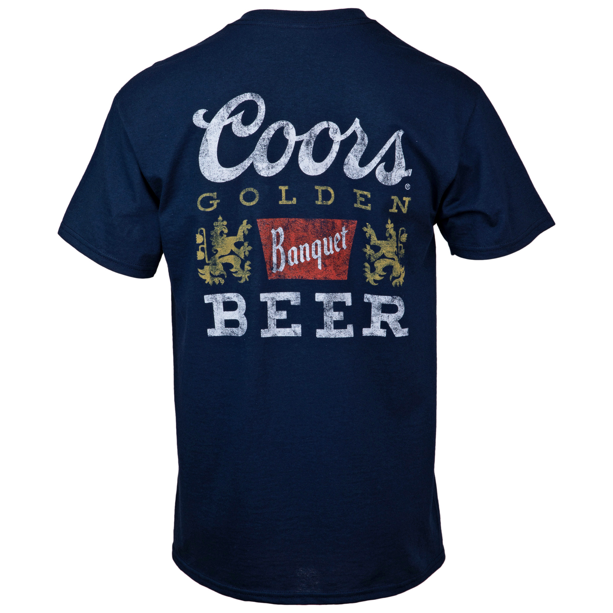 Coors Banquet Logo Distressed Blue Colorway Front & Back Print T-Shirt ...