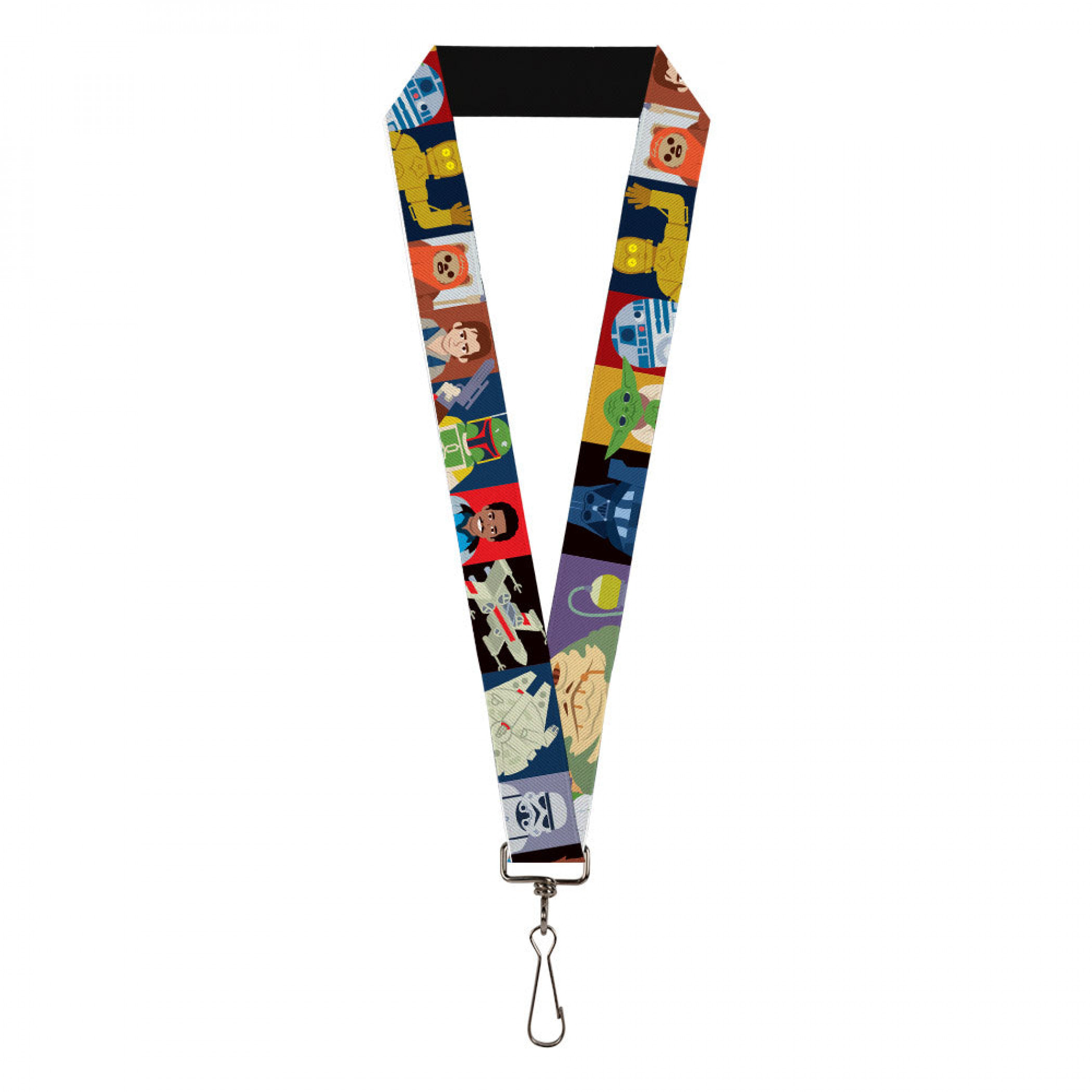 Star Wars Classic 16-Character Icon Pose Blocks Lanyard, Multi-Color