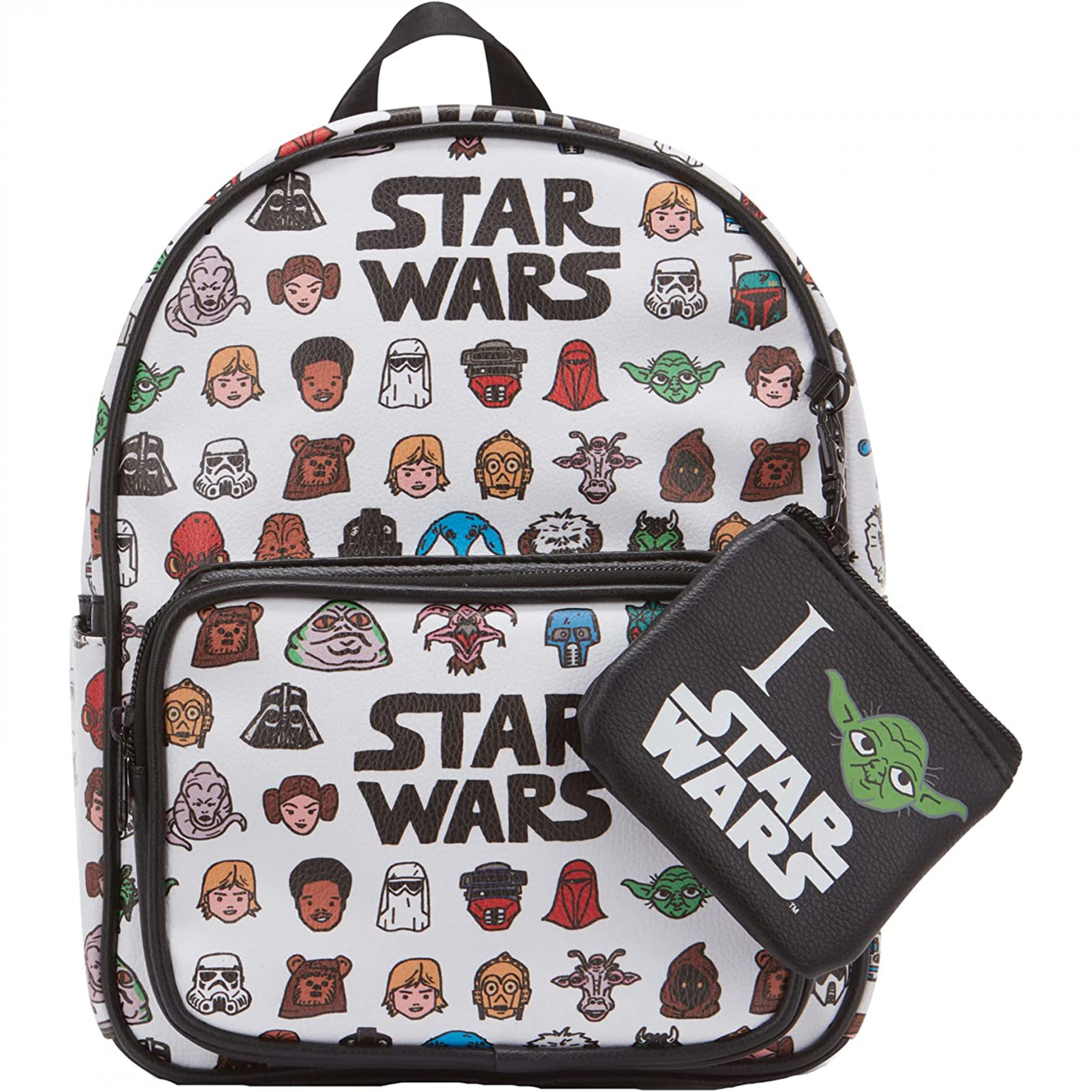 Star Wars Character Icons 10' Leather Backpack, White